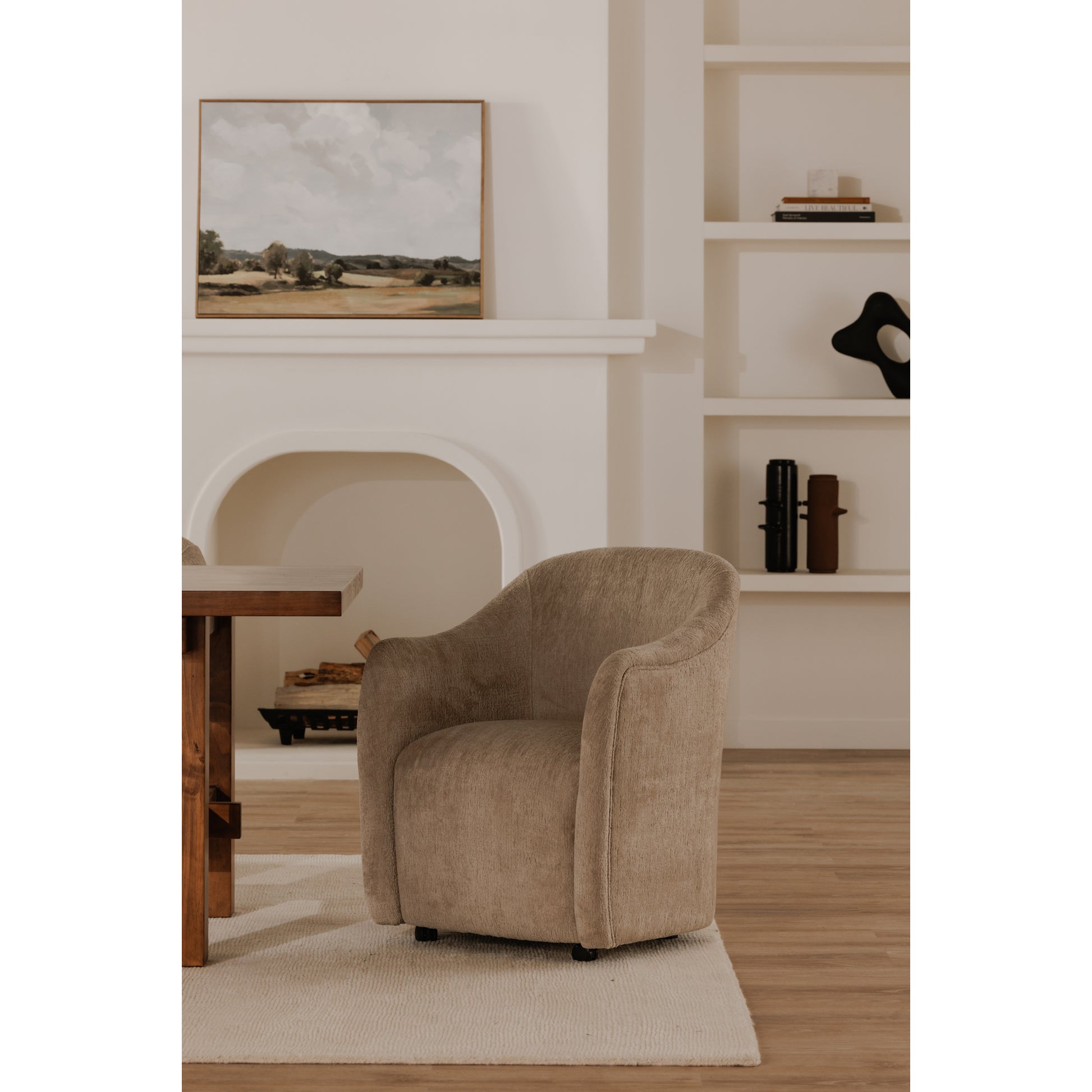Drava Rolling Dining Chair Beige - Central Designs