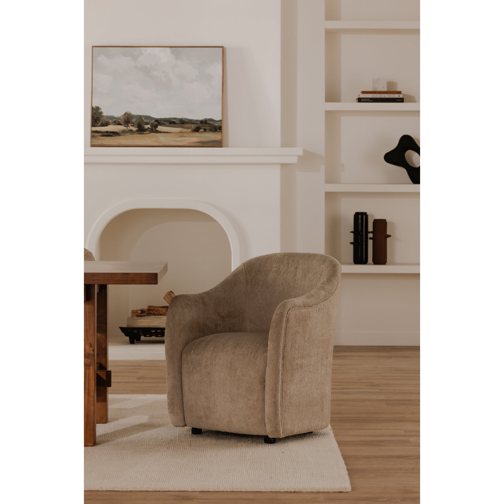 Drava Rolling Dining Chair Beige - Central Designs