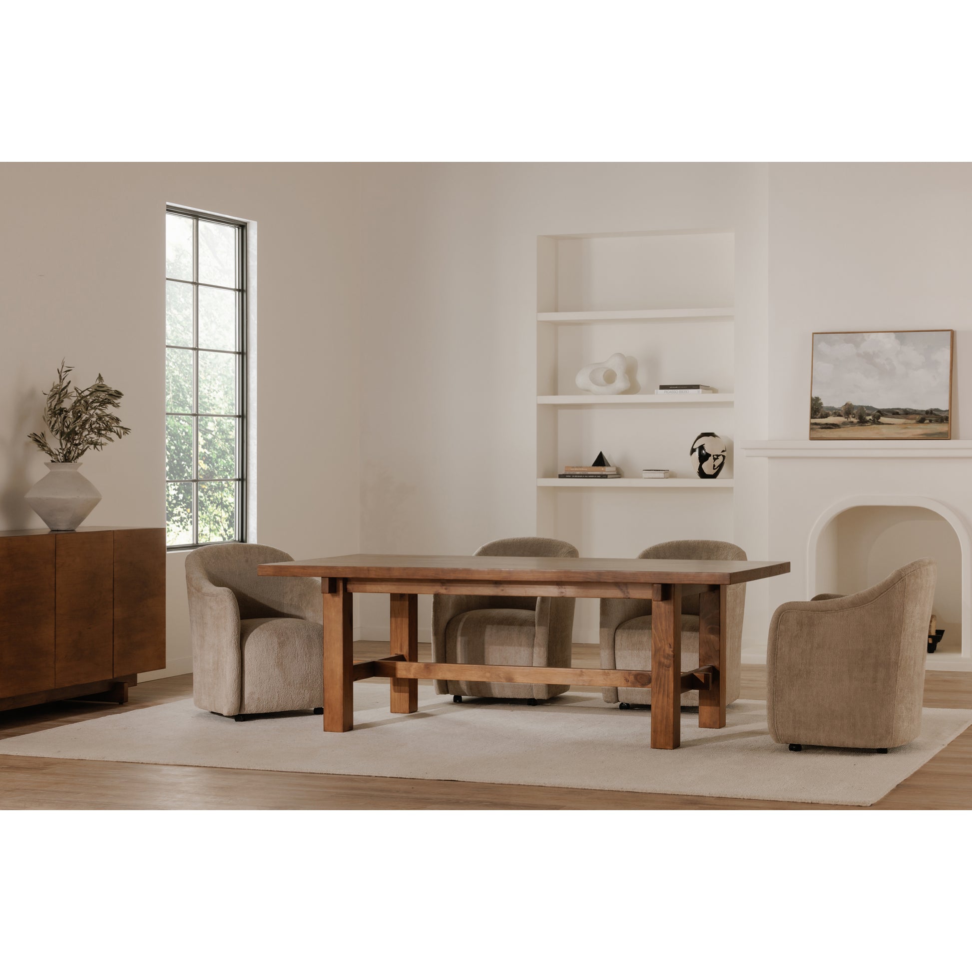 Drava Rolling Dining Chair Beige - Central Designs