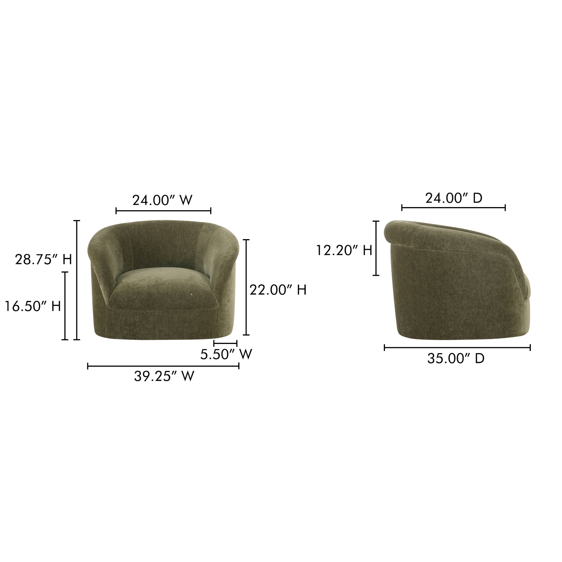 Thora Lounge Chair Dark Green - Central Designs
