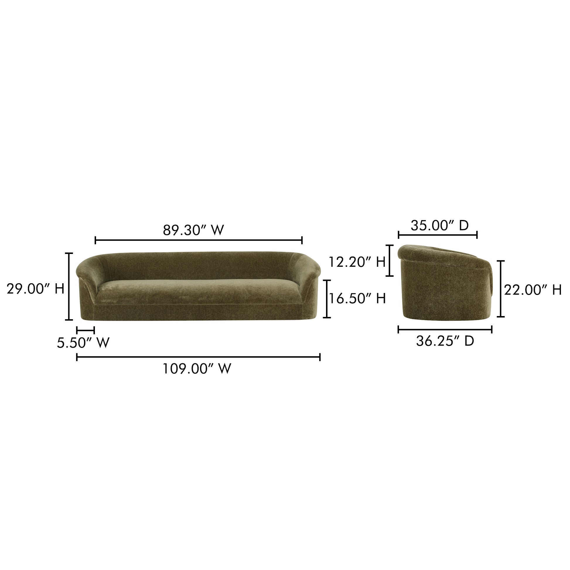 Thora Sofa Dark Green - Central Designs