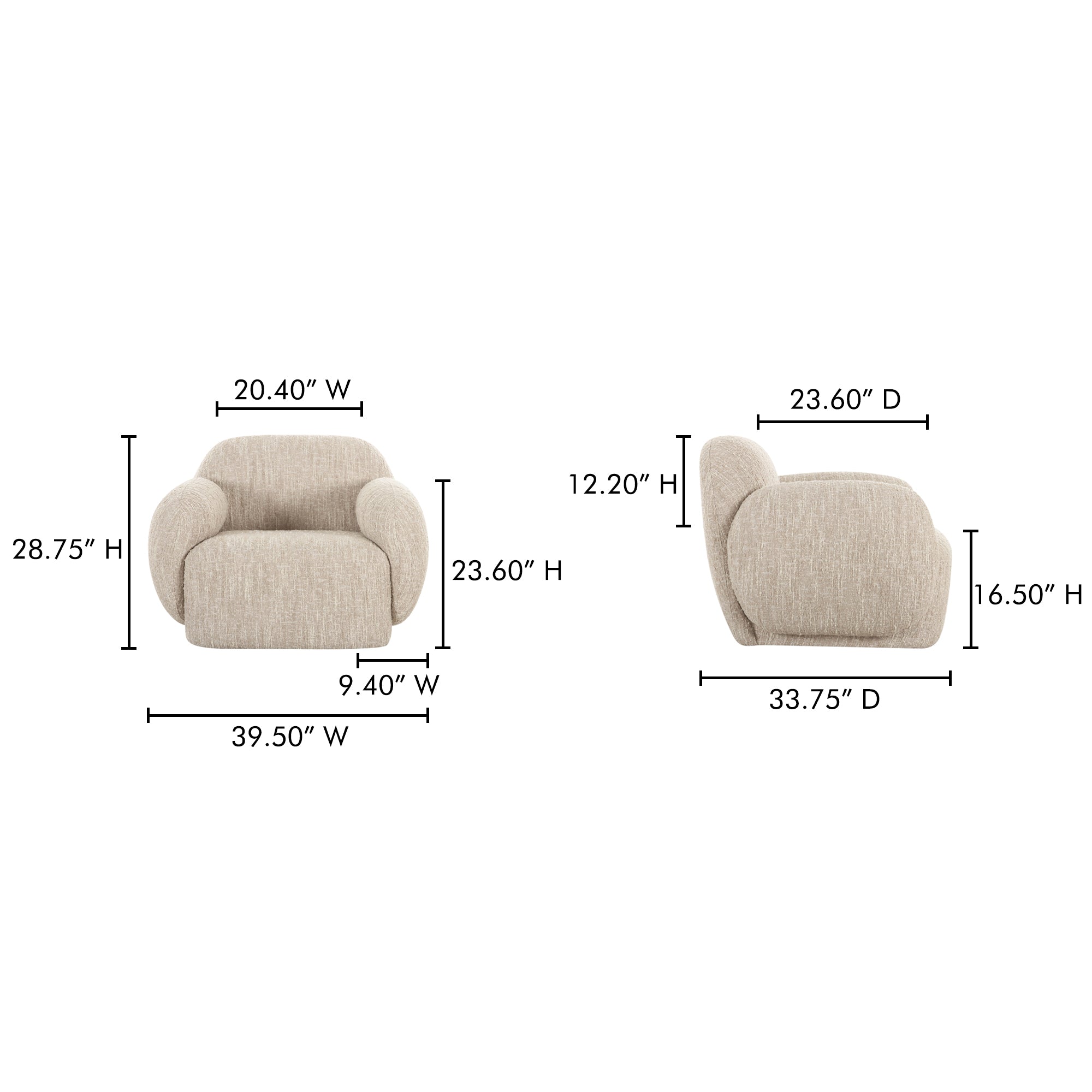 Hazel Lounge Chair Off White - Central Designs