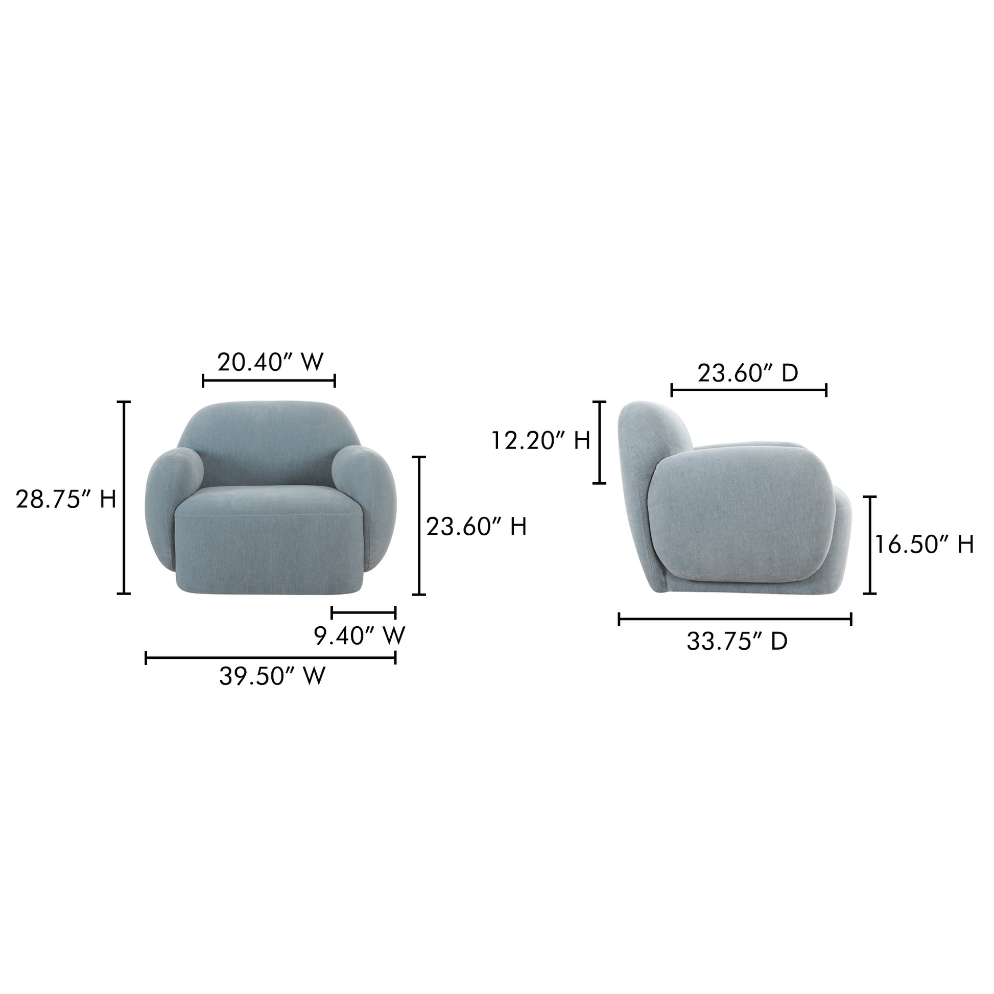 Hazel Lounge Chair Light Blue - Central Designs