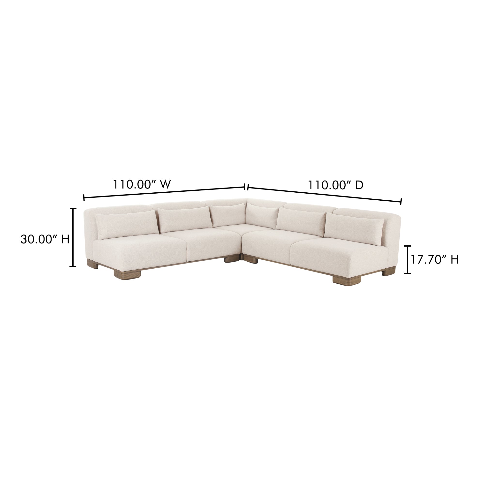 June Corner Modular Sectional Oatmeal - Central Designs