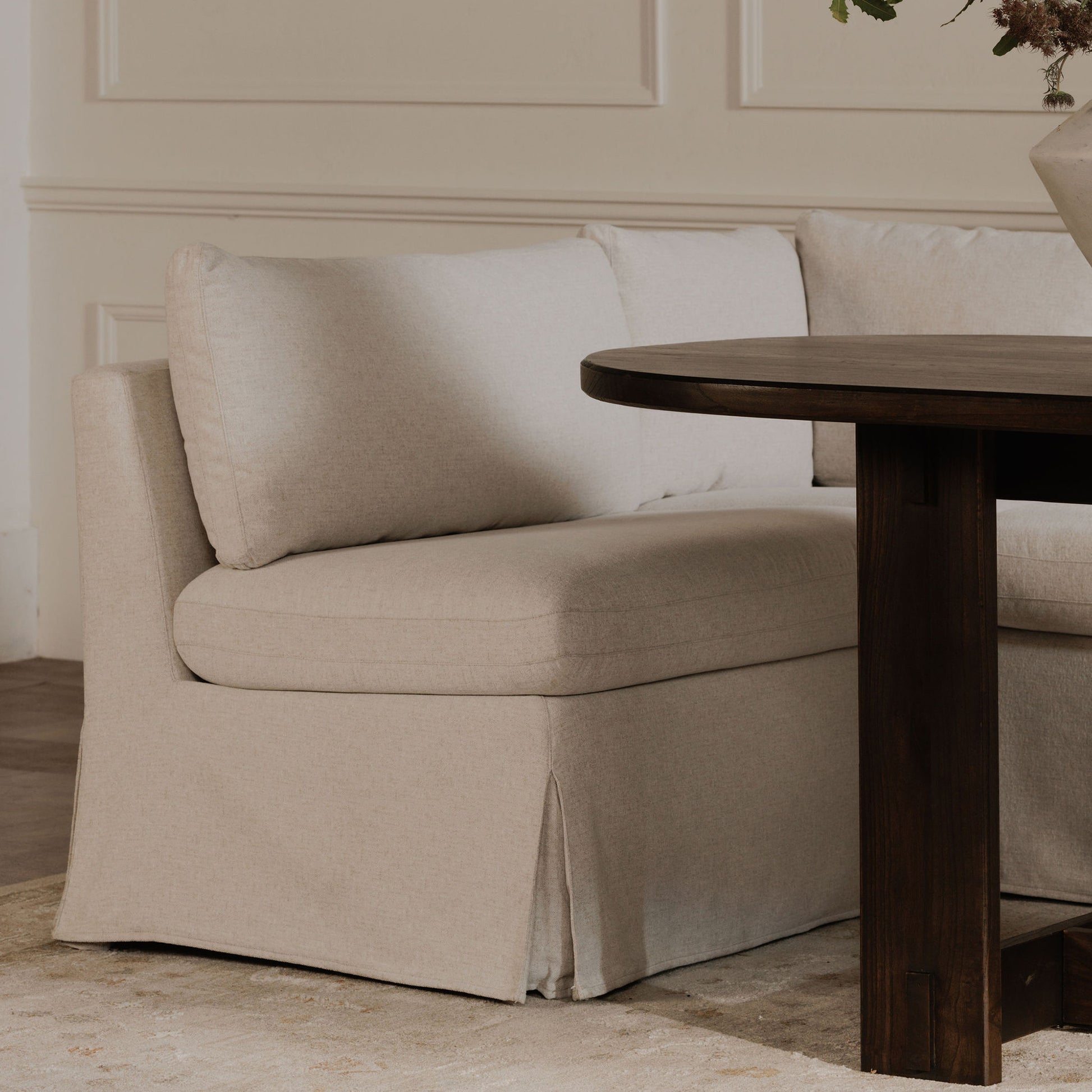 Fable Slipcover Dining Chair and Half Beige - Central Designs