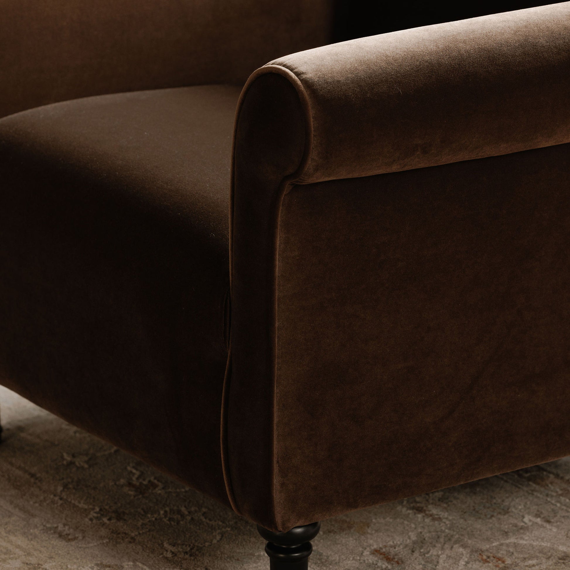 Harmony Accent Chair Dark Brown Faux Mohair - Central Designs