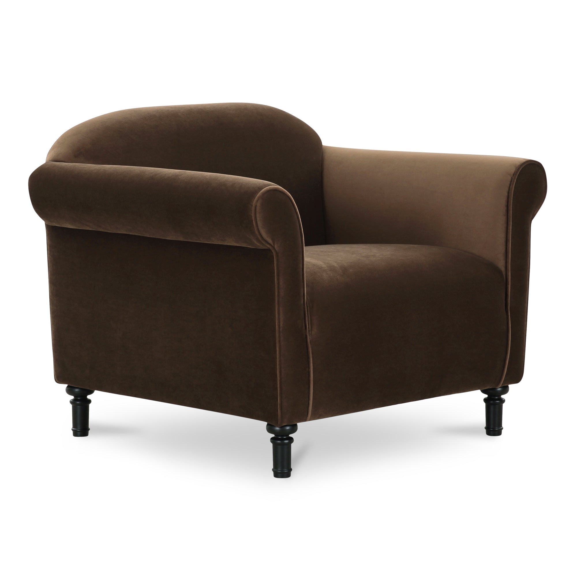 Harmony Accent Chair Dark Brown Faux Mohair - Central Designs