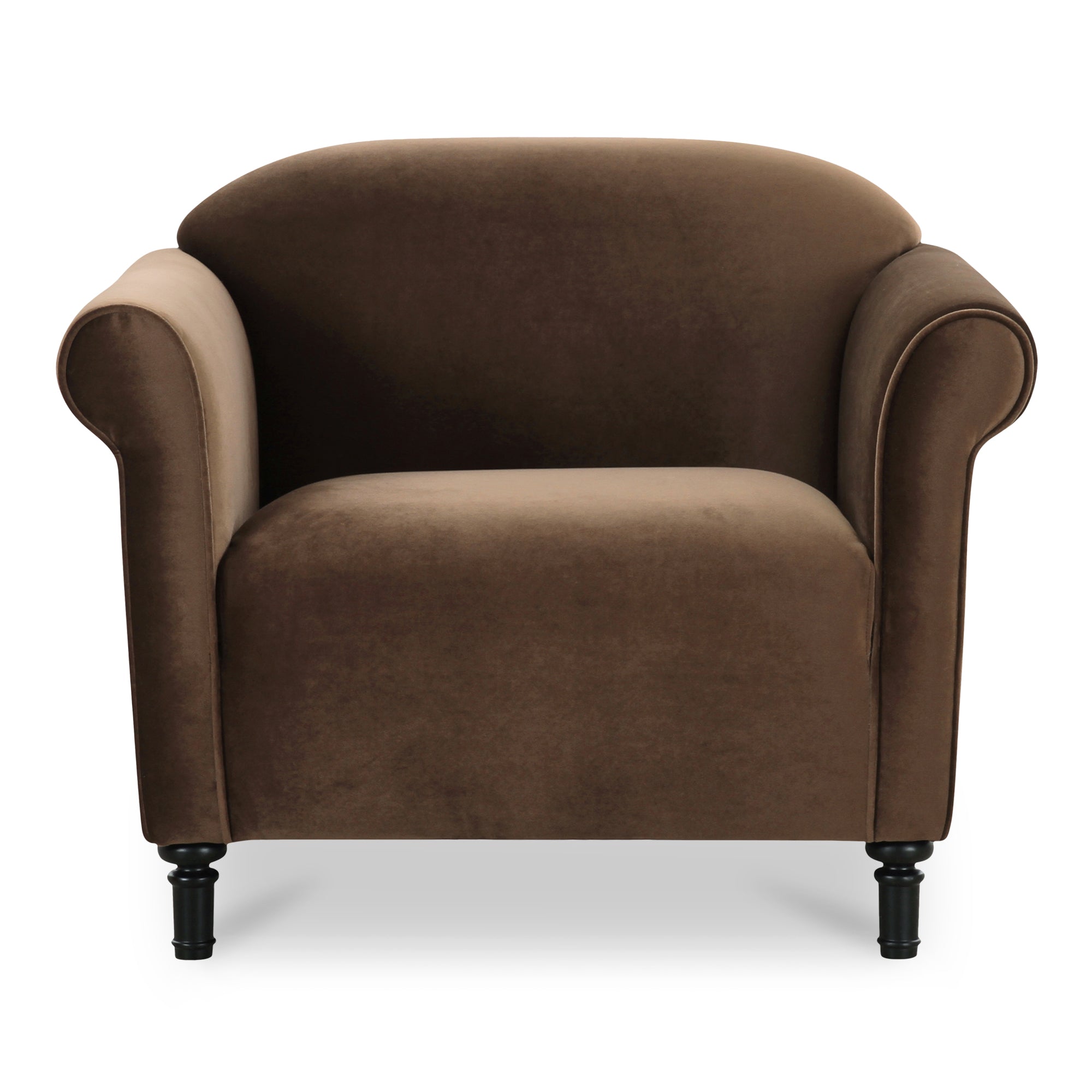 Harmony Accent Chair Dark Brown Faux Mohair - Central Designs