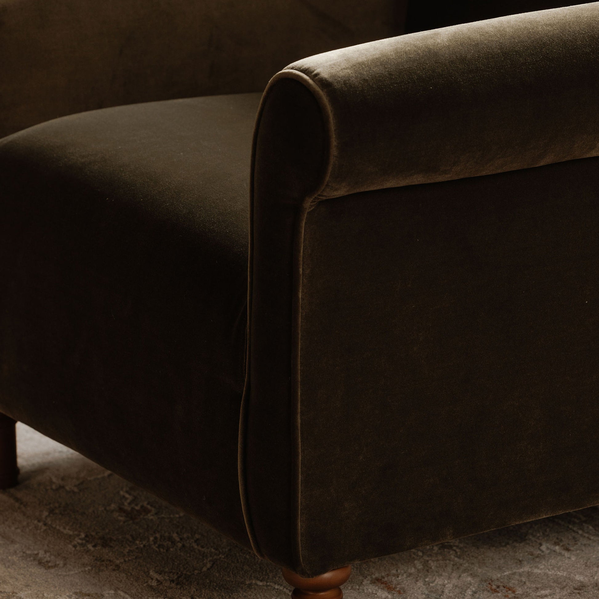Harmony Accent Chair Dark Green Faux Mohair - Central Designs