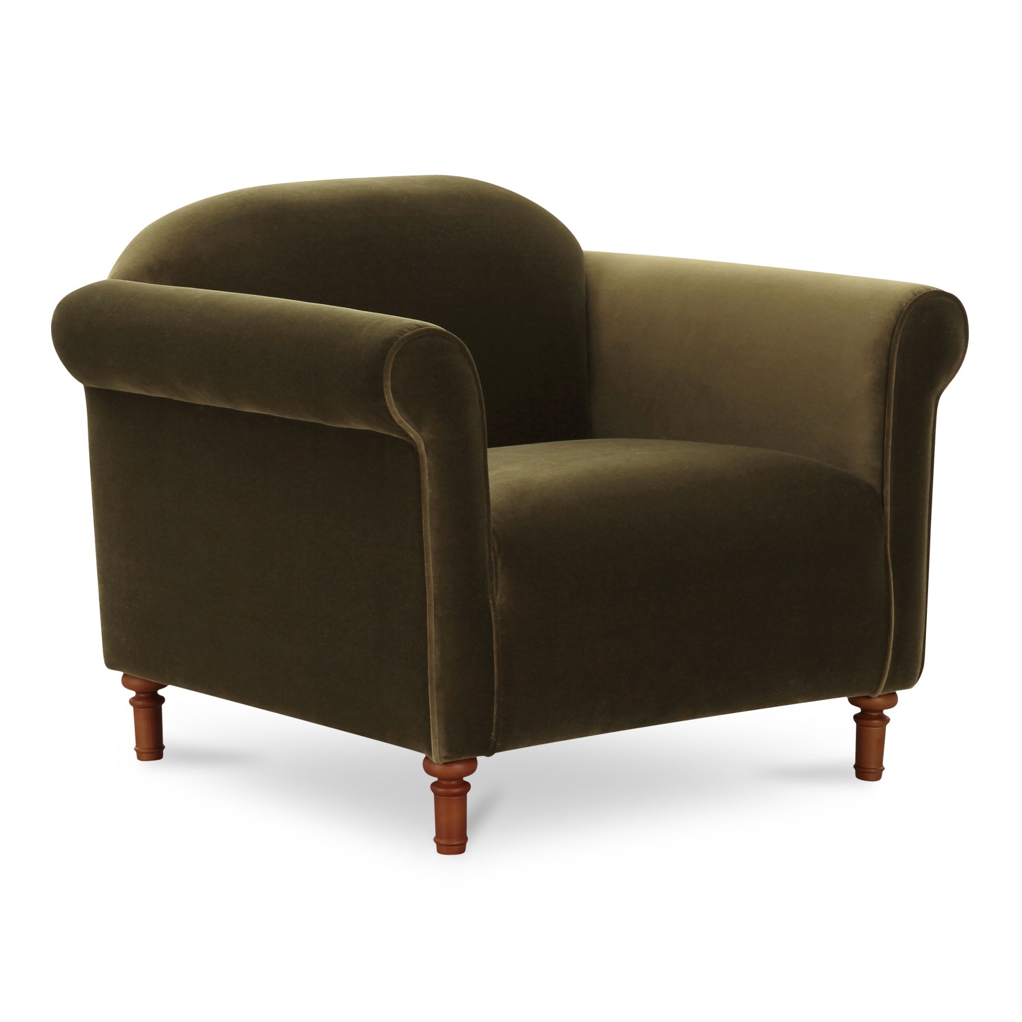Harmony Accent Chair Dark Green Faux Mohair - Central Designs
