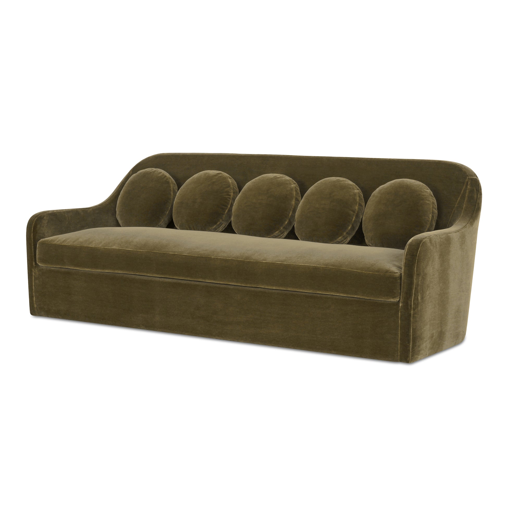Rialto Sofa Dark Green Faux Mohair - Central Designs