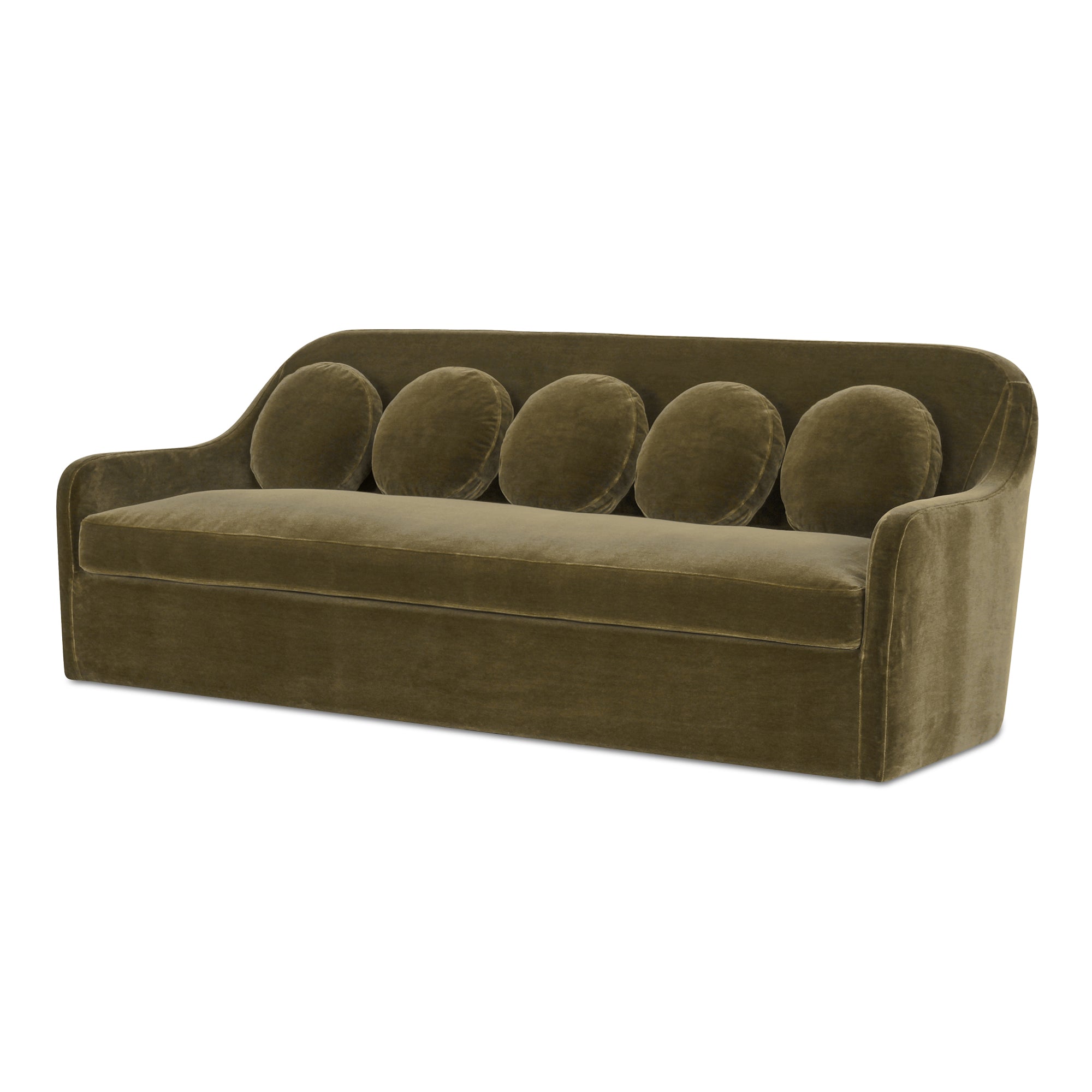 Rialto Sofa Dark Green Faux Mohair - Central Designs