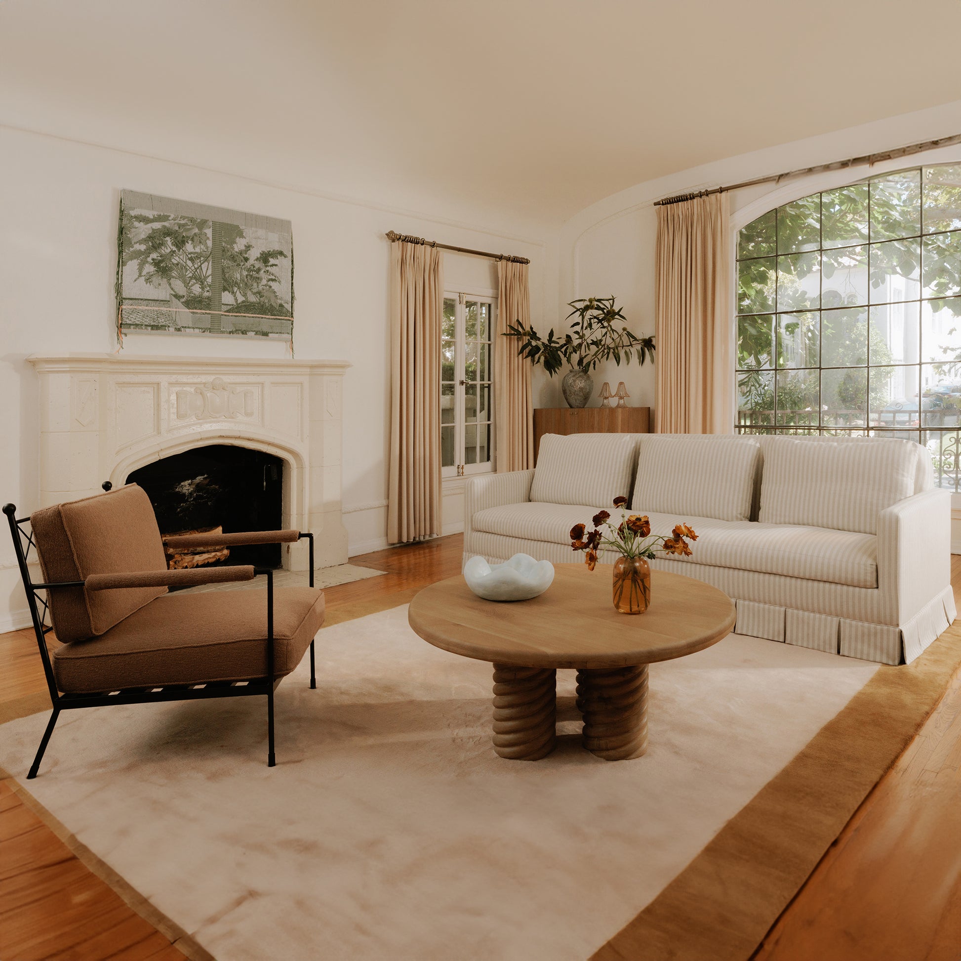Pellicano Sofa Beige Stripe - Central Designs
