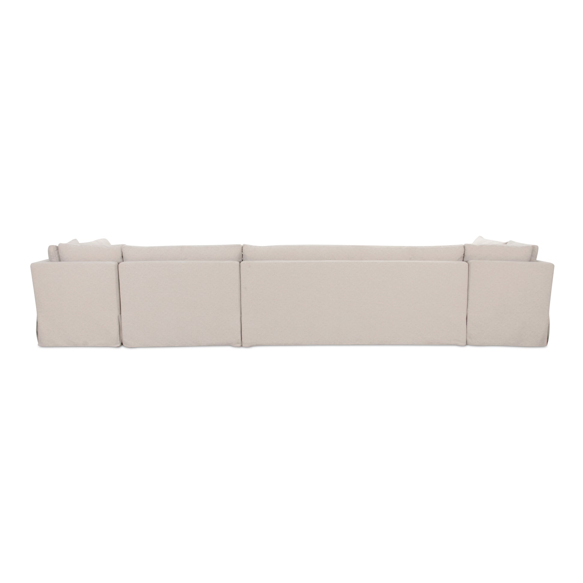 Fable Slipcover Dining Banquette U - Shape Beige 168 in. - Central Designs