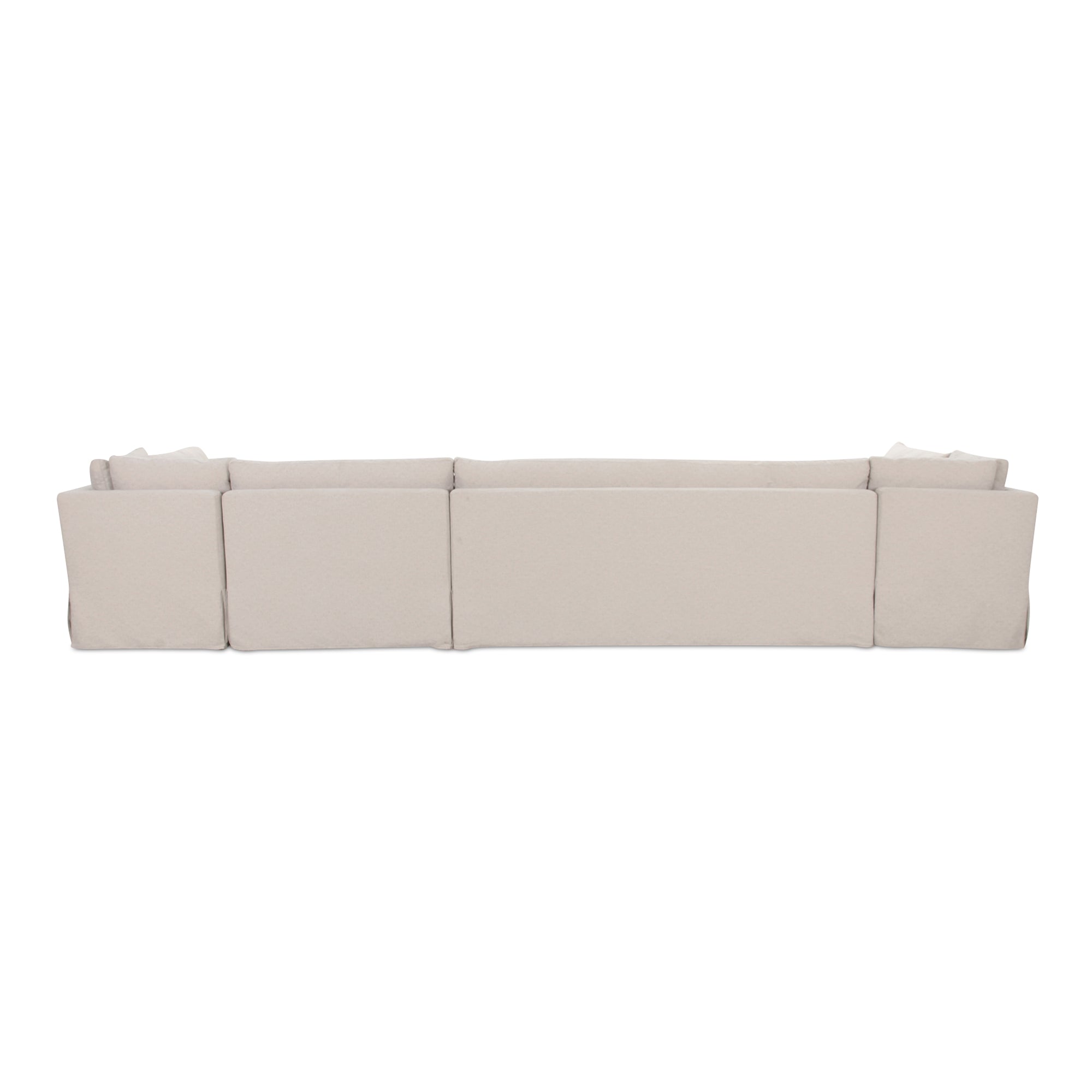 Fable Slipcover Dining Banquette U - Shape Beige 168 in. - Central Designs