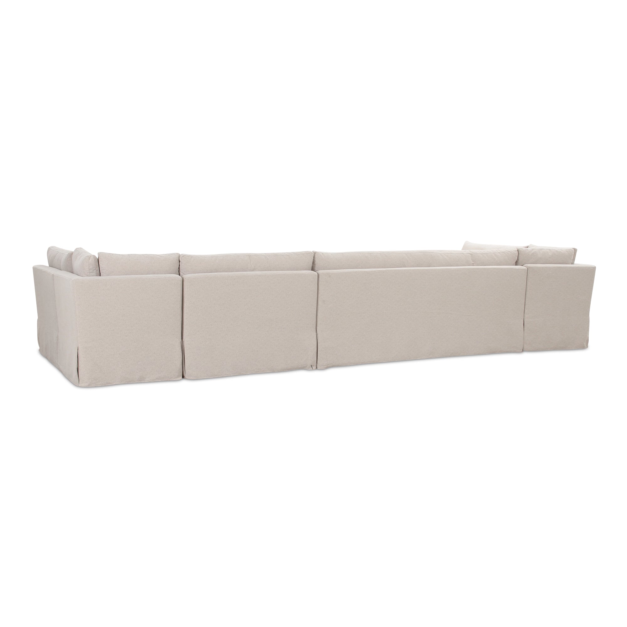 Fable Slipcover Dining Banquette U - Shape Beige 168 in. - Central Designs
