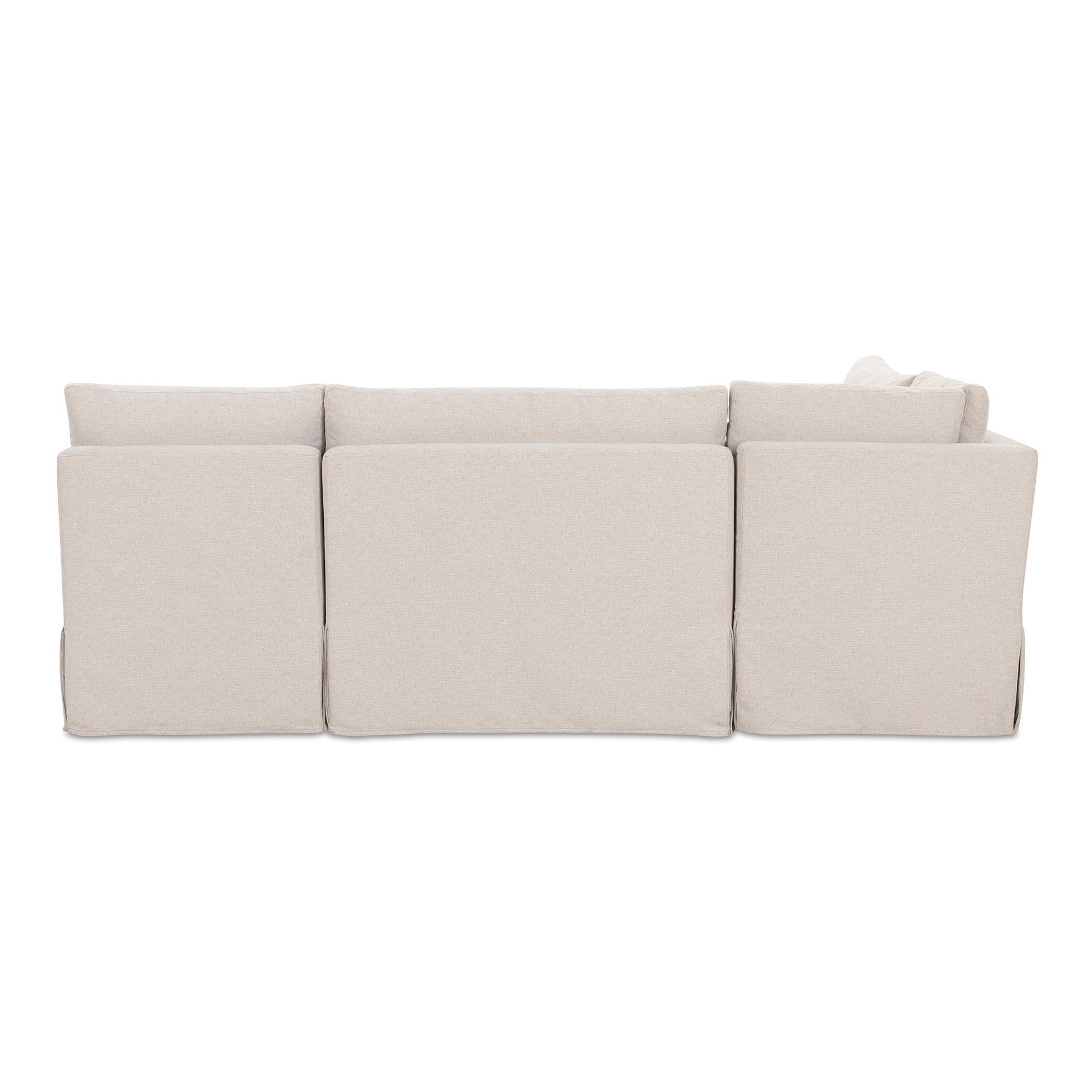 Fable Slipcover Dining Banquette L - Shape Beige 96 in. - Central Designs