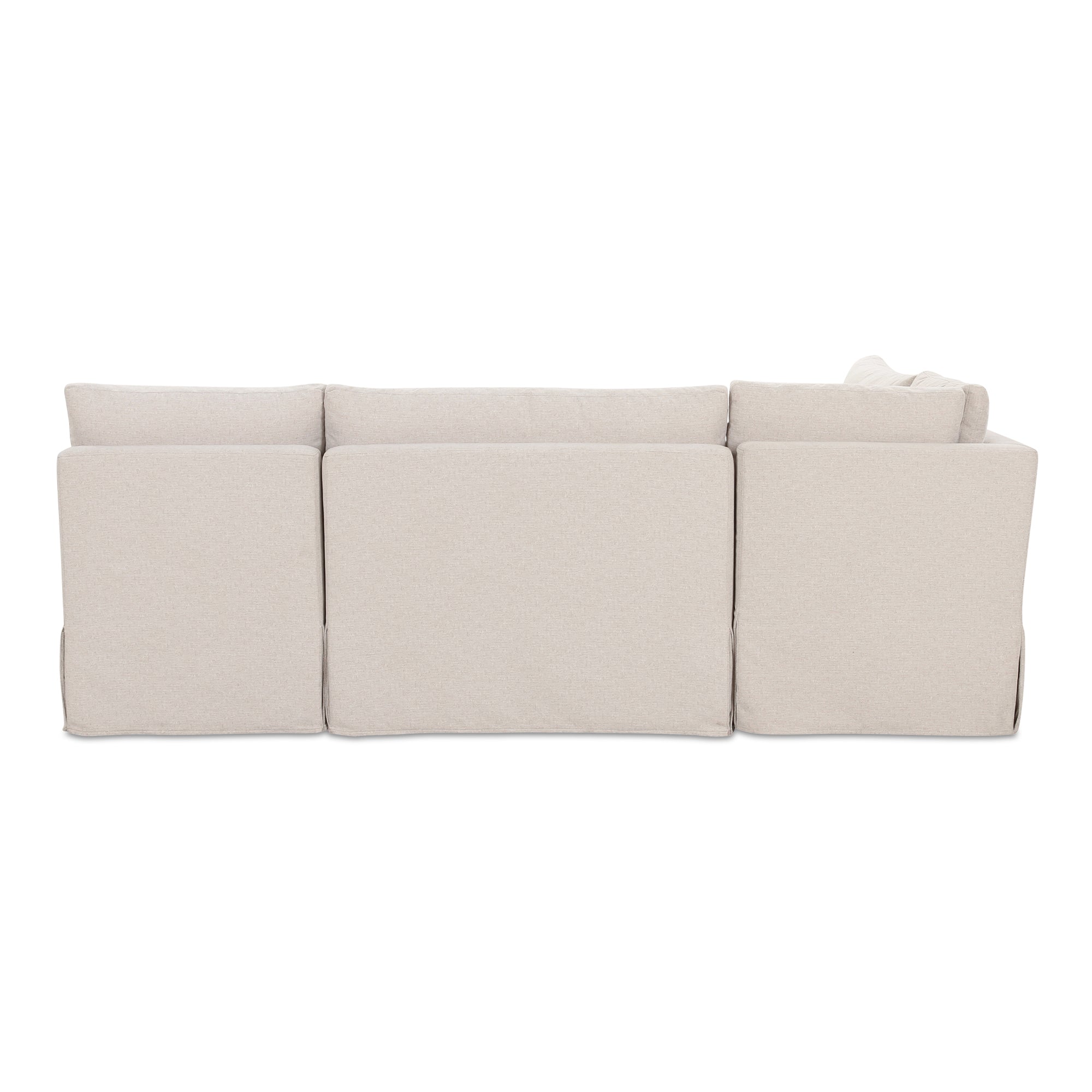 Fable Slipcover Dining Banquette L - Shape Beige 96 in. - Central Designs