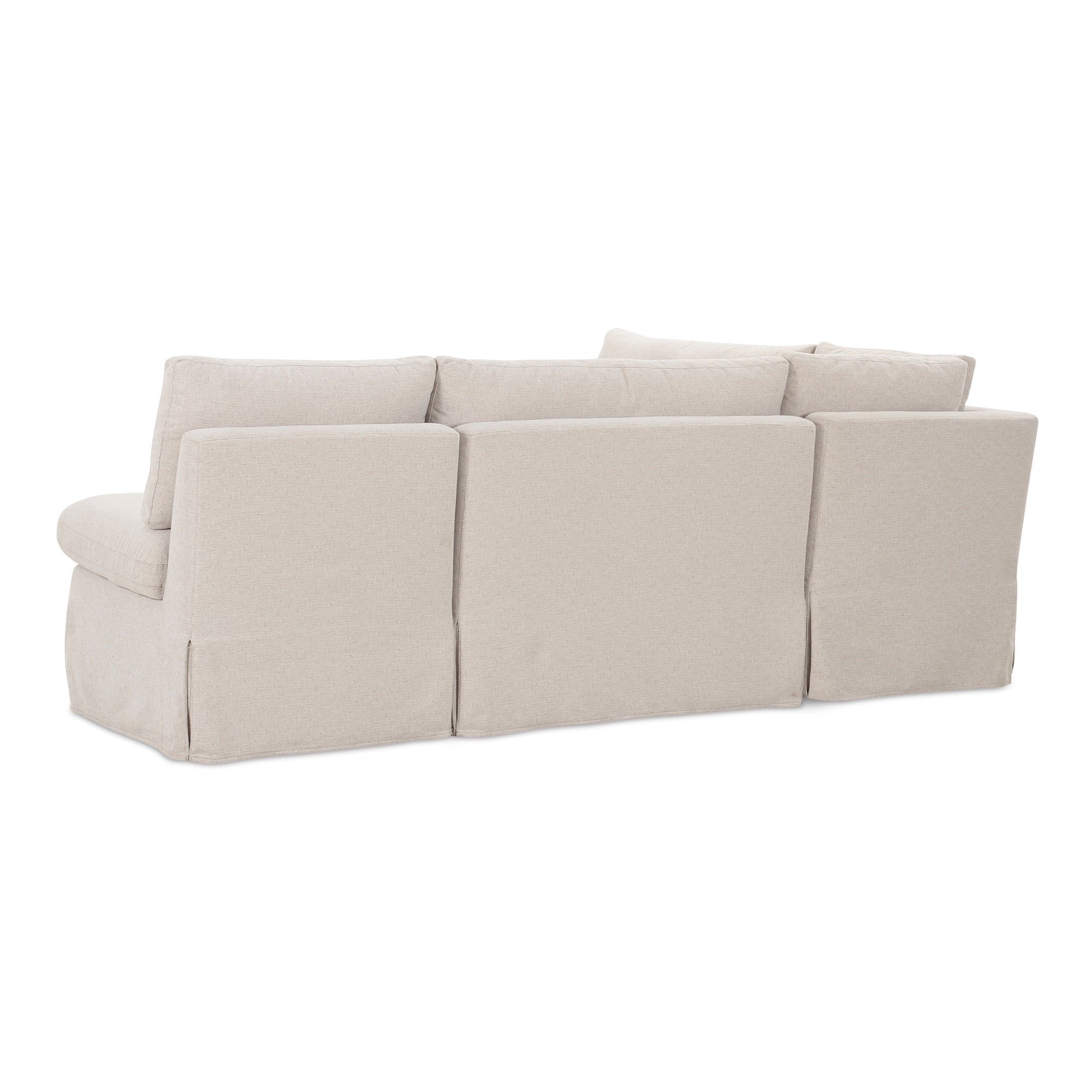 Fable Slipcover Dining Banquette L - Shape Beige 96 in. - Central Designs
