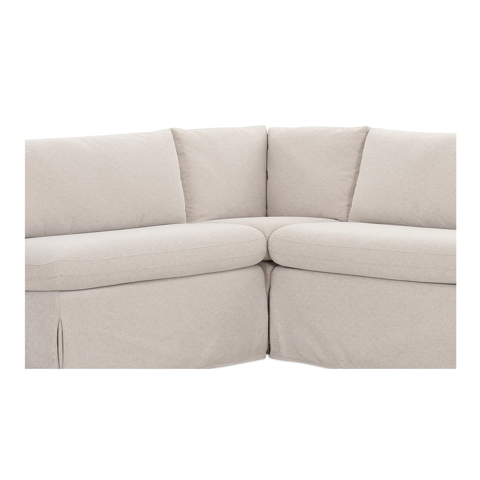 Fable Slipcover Dining Banquette L - Shape Beige 100.5 in. - Central Designs
