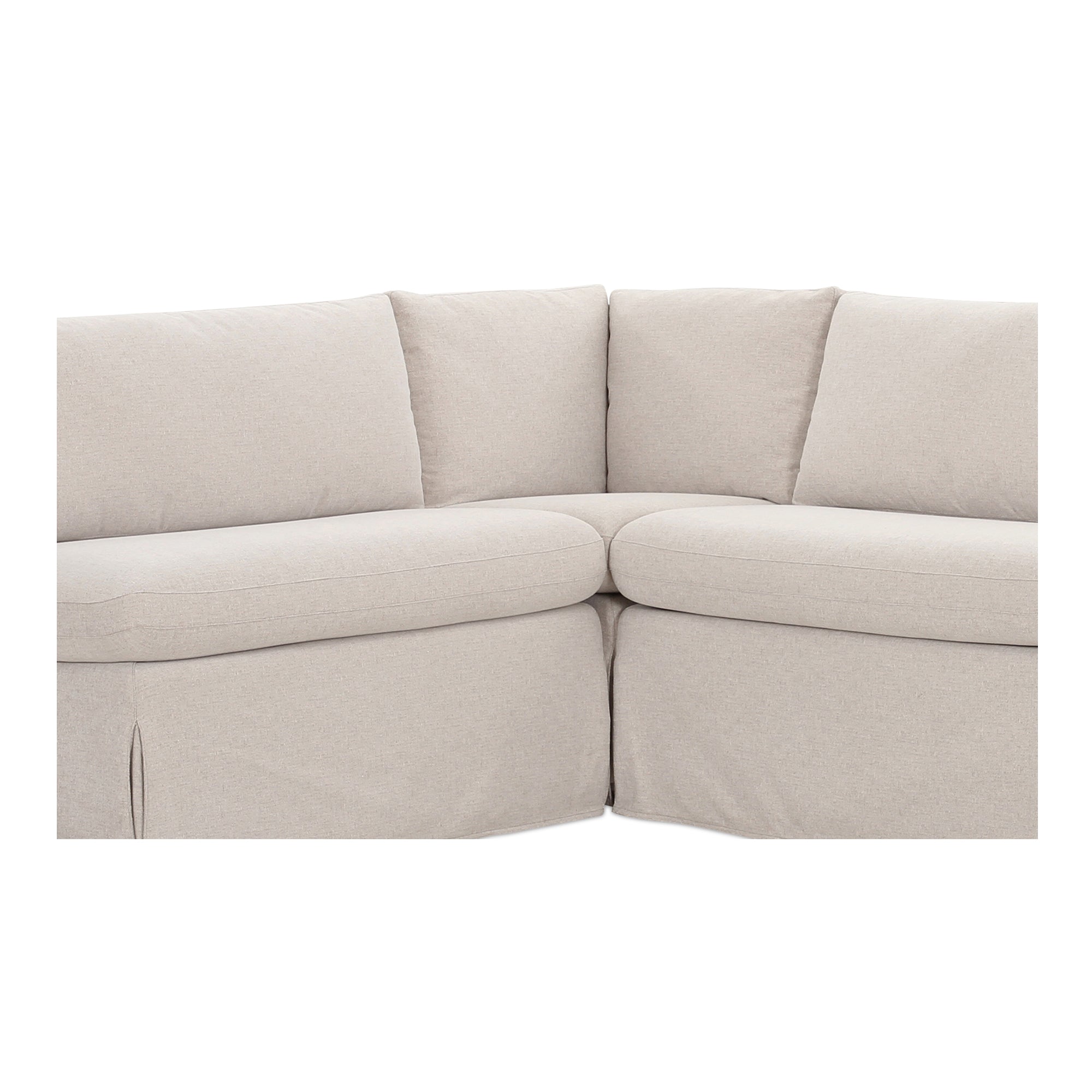 Fable Slipcover Dining Banquette L - Shape Beige 100.5 in. - Central Designs