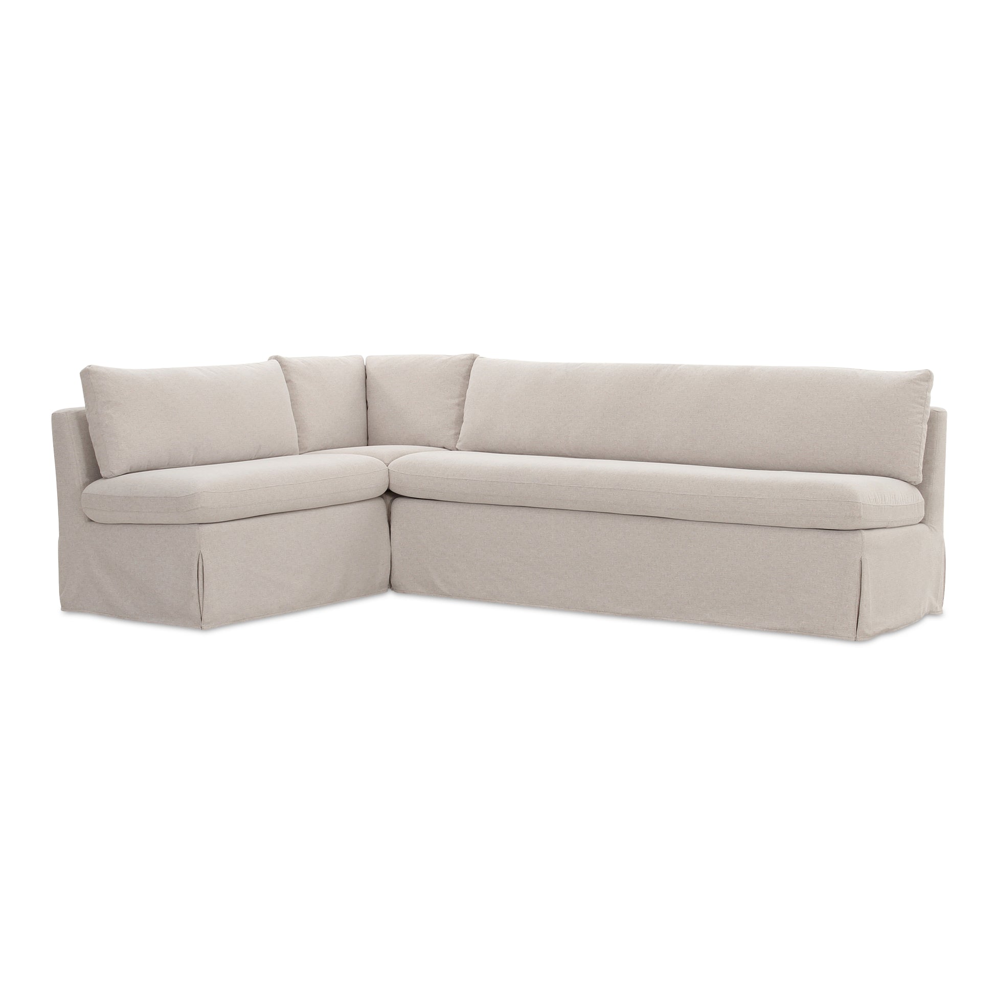 Fable Slipcover Dining Banquette L - Shape Beige 100.5 in. - Central Designs