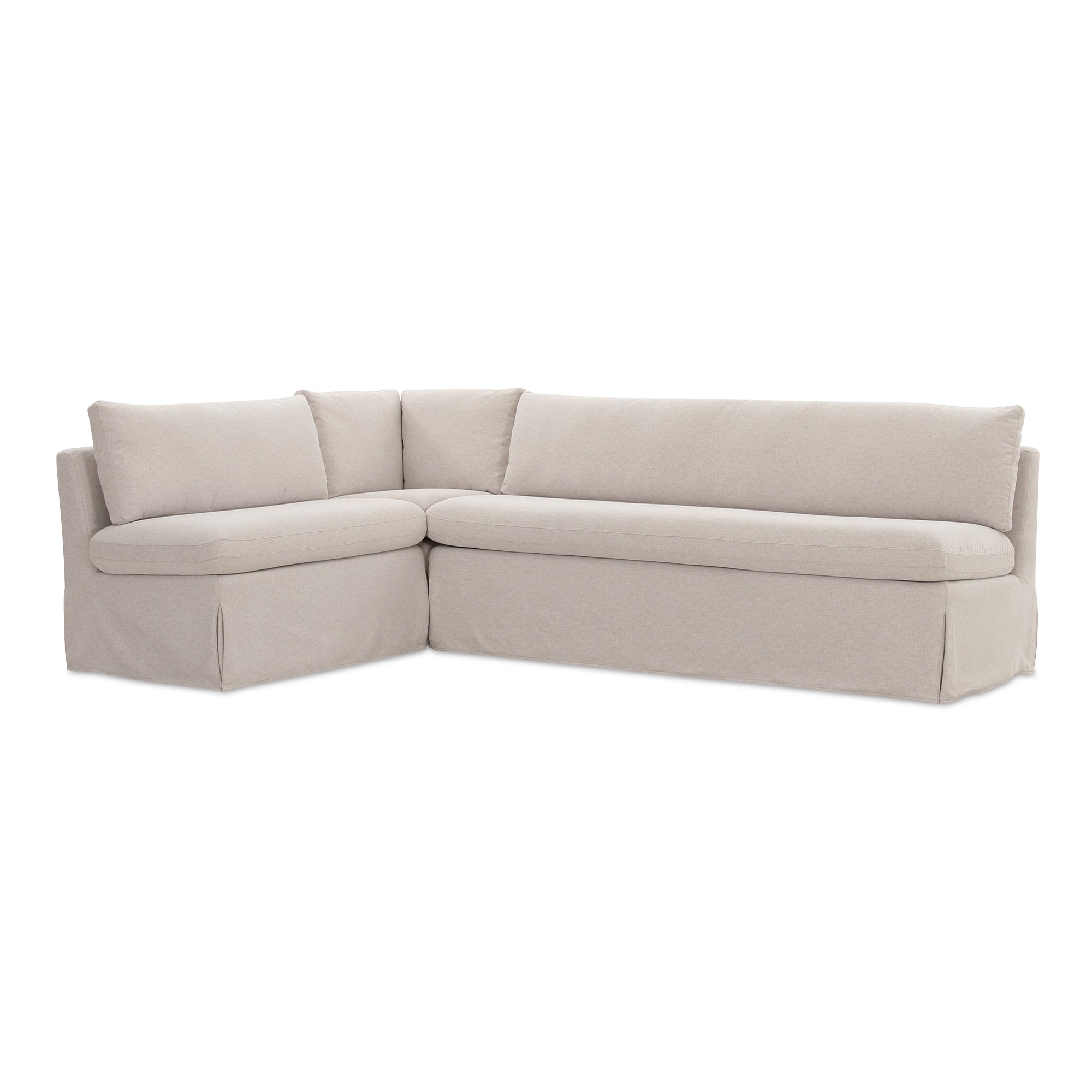 Fable Slipcover Dining Banquette L - Shape Beige 100.5 in. - Central Designs
