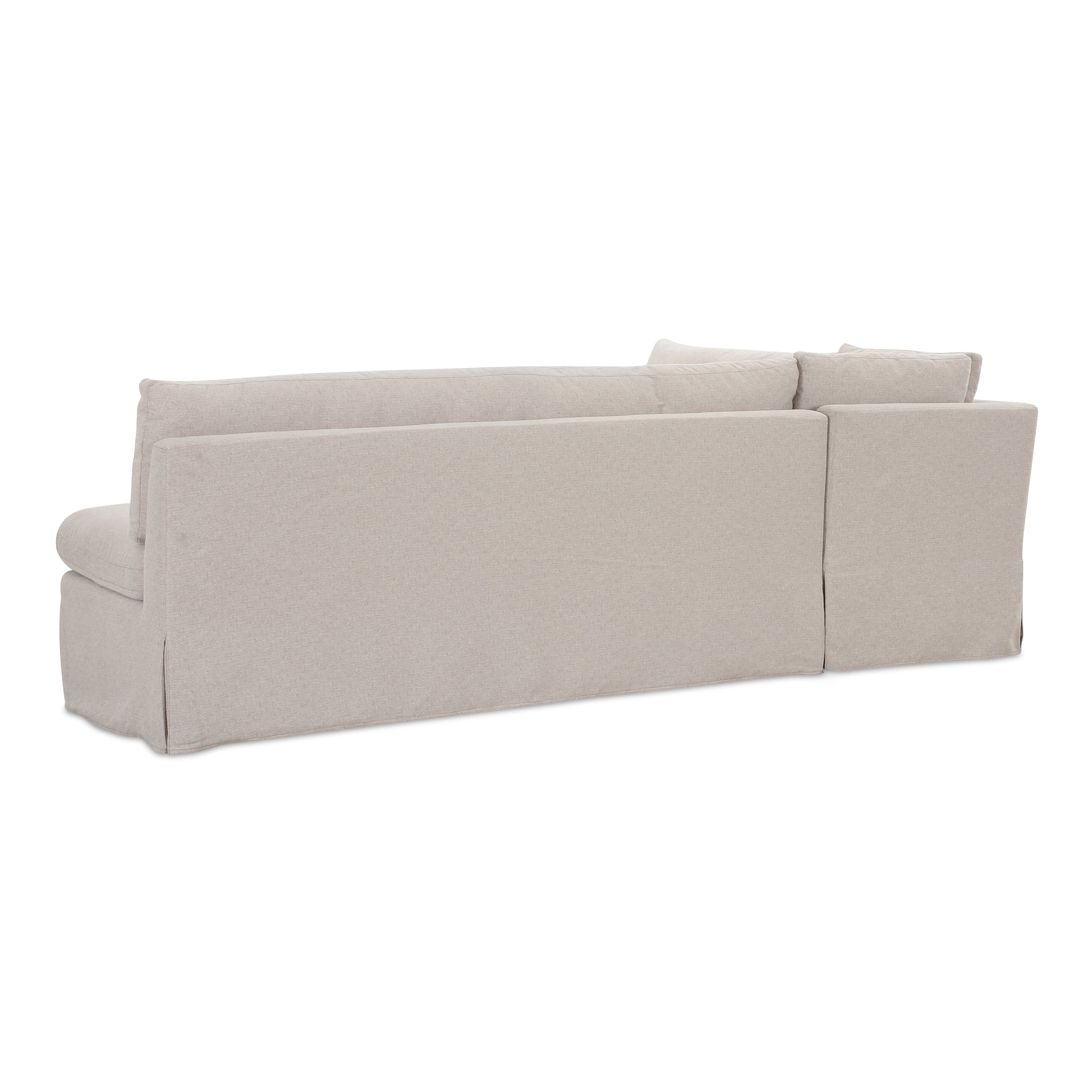 Fable Slipcover Dining Banquette L - Shape Beige 100.5 in. - Central Designs