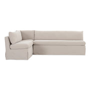 Fable Slipcover Dining Banquette L - Shape Beige 100.5 in. - Central Designs