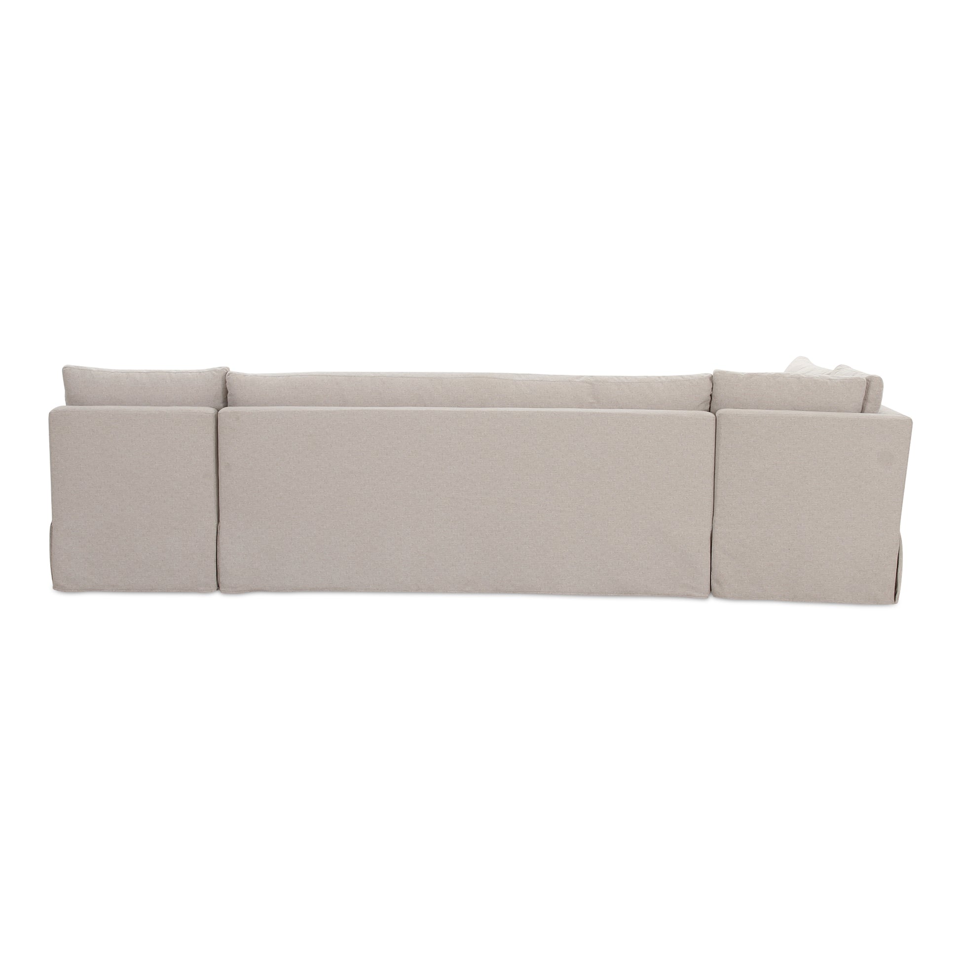 Fable Slipcover Dining Banquette L - Shape Beige 125.5 in. - Central Designs