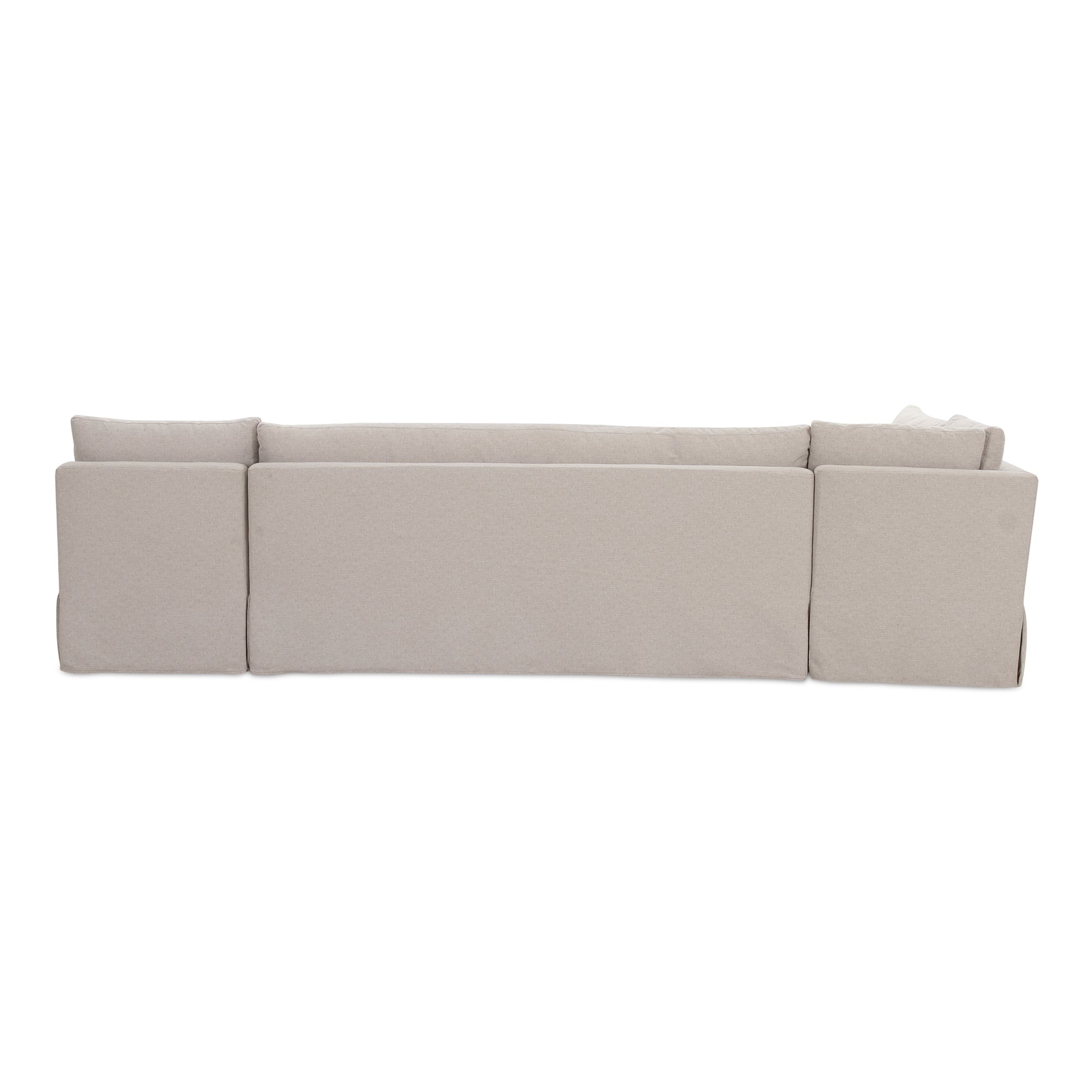 Fable Slipcover Dining Banquette L - Shape Beige 125.5 in. - Central Designs