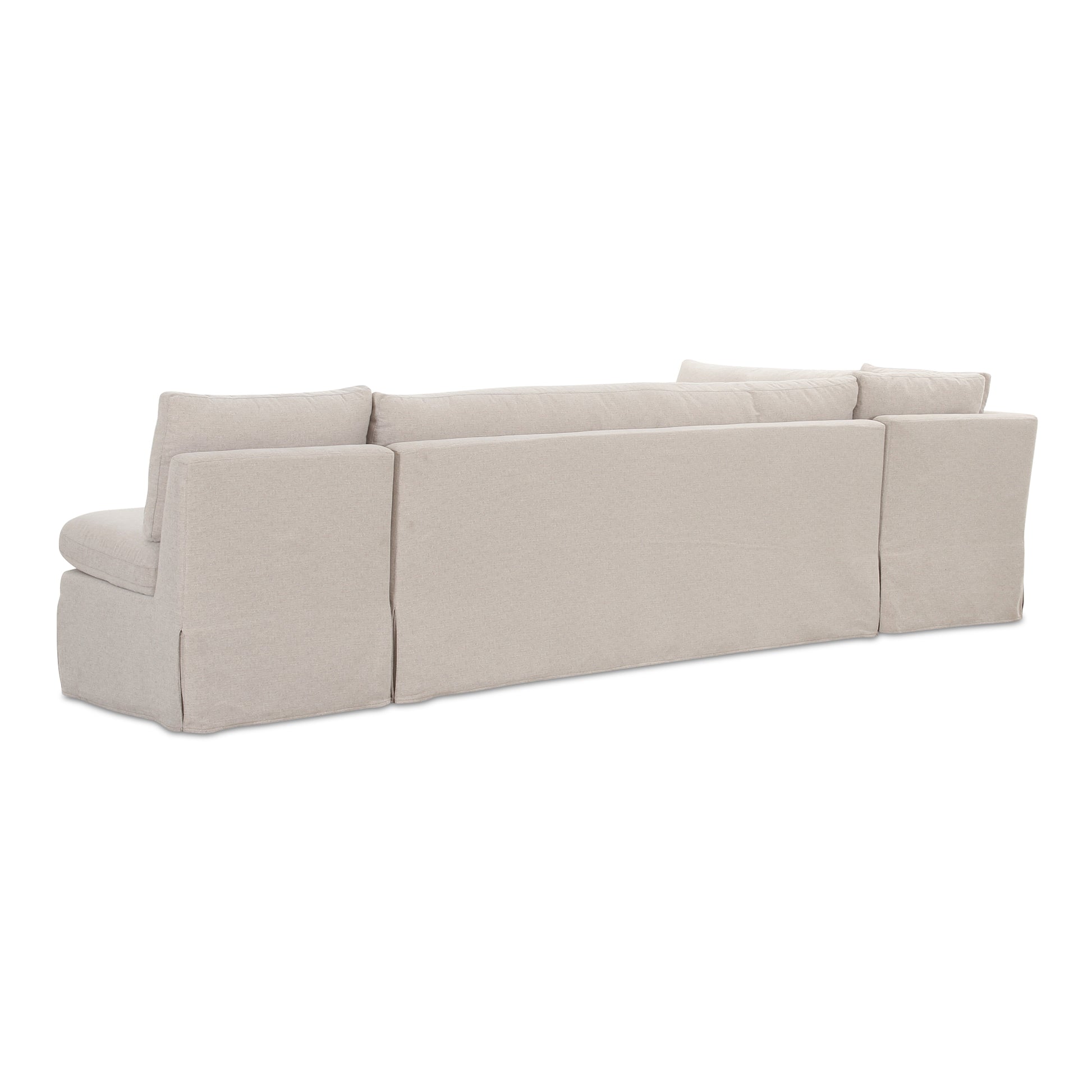 Fable Slipcover Dining Banquette L - Shape Beige 125.5 in. - Central Designs