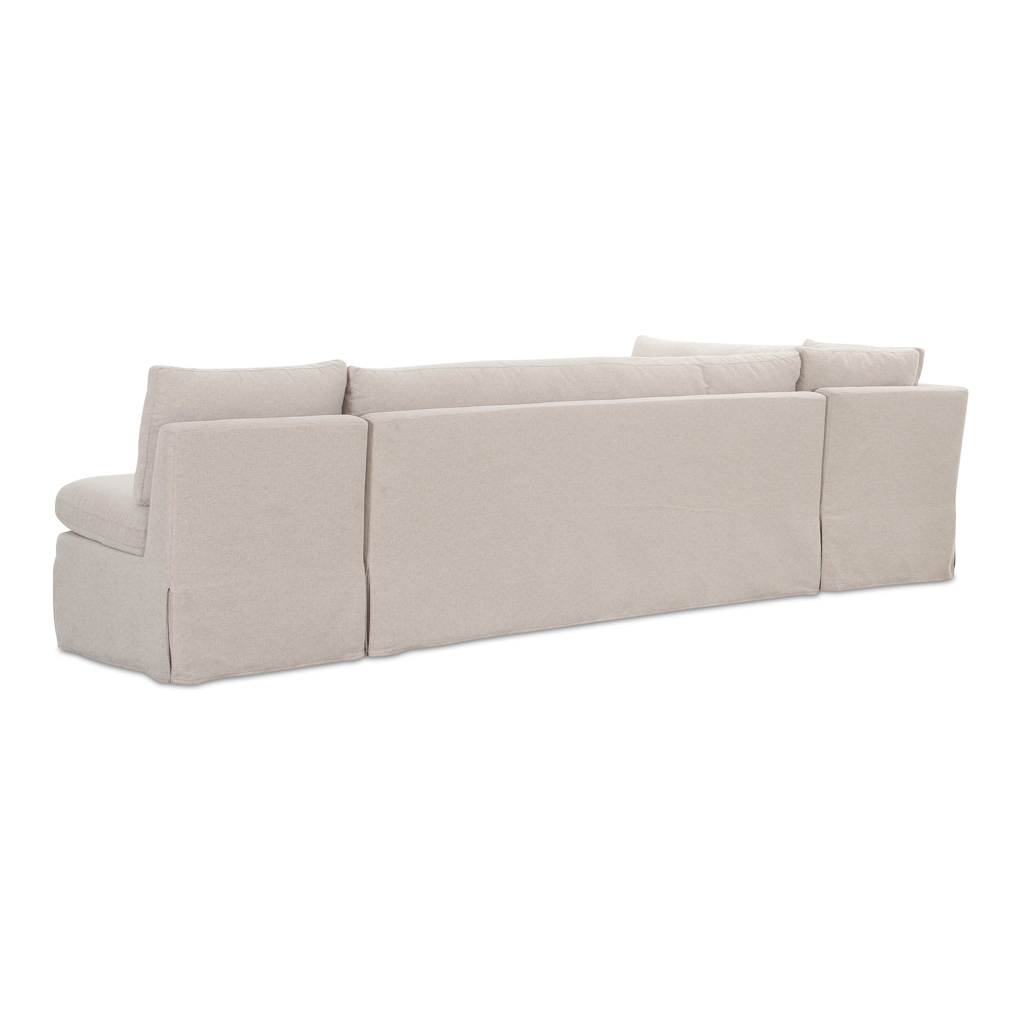 Fable Slipcover Dining Banquette L - Shape Beige 125.5 in. - Central Designs