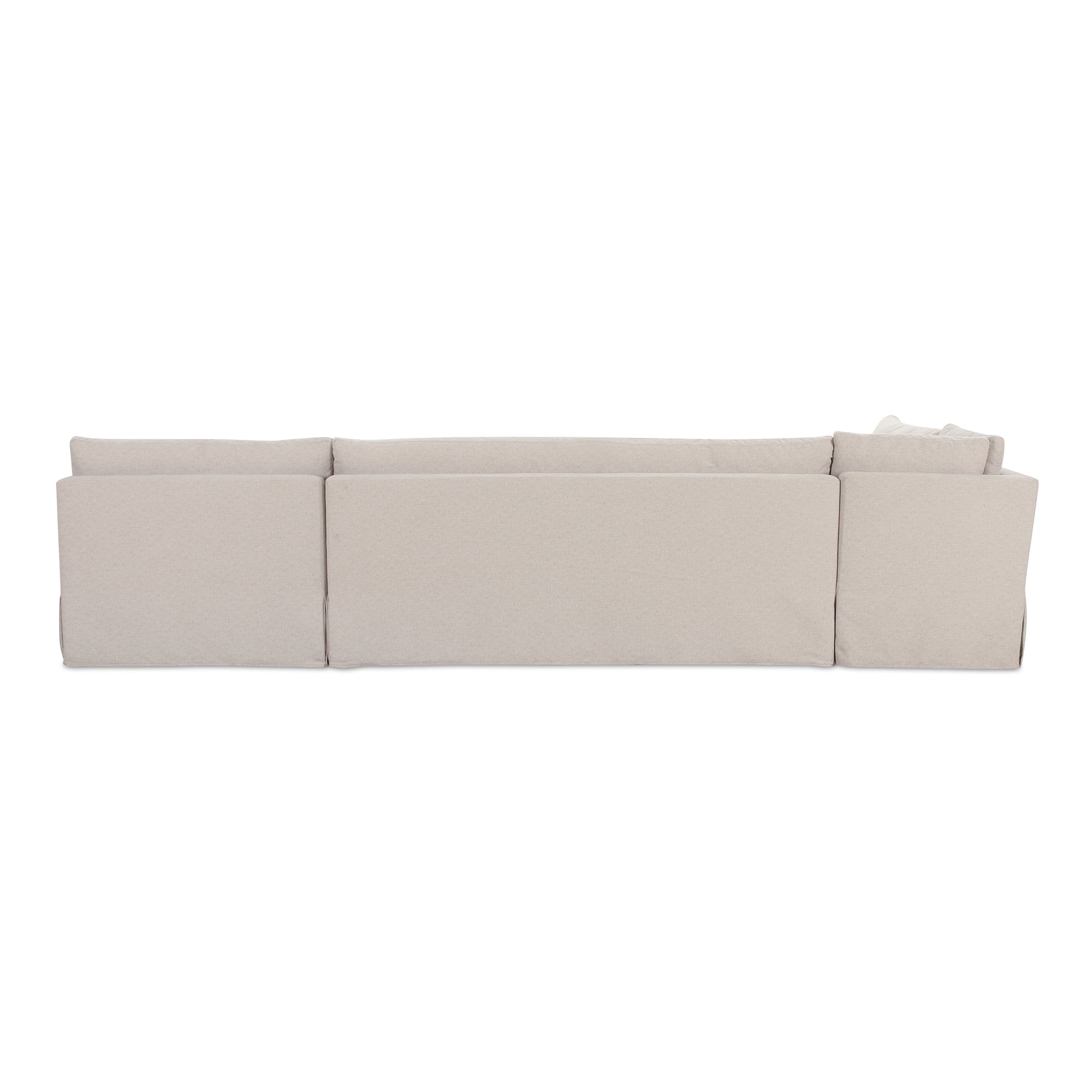 Fable Slipcover Dining Banquette L - Shape Beige 139.5 in. - Central Designs