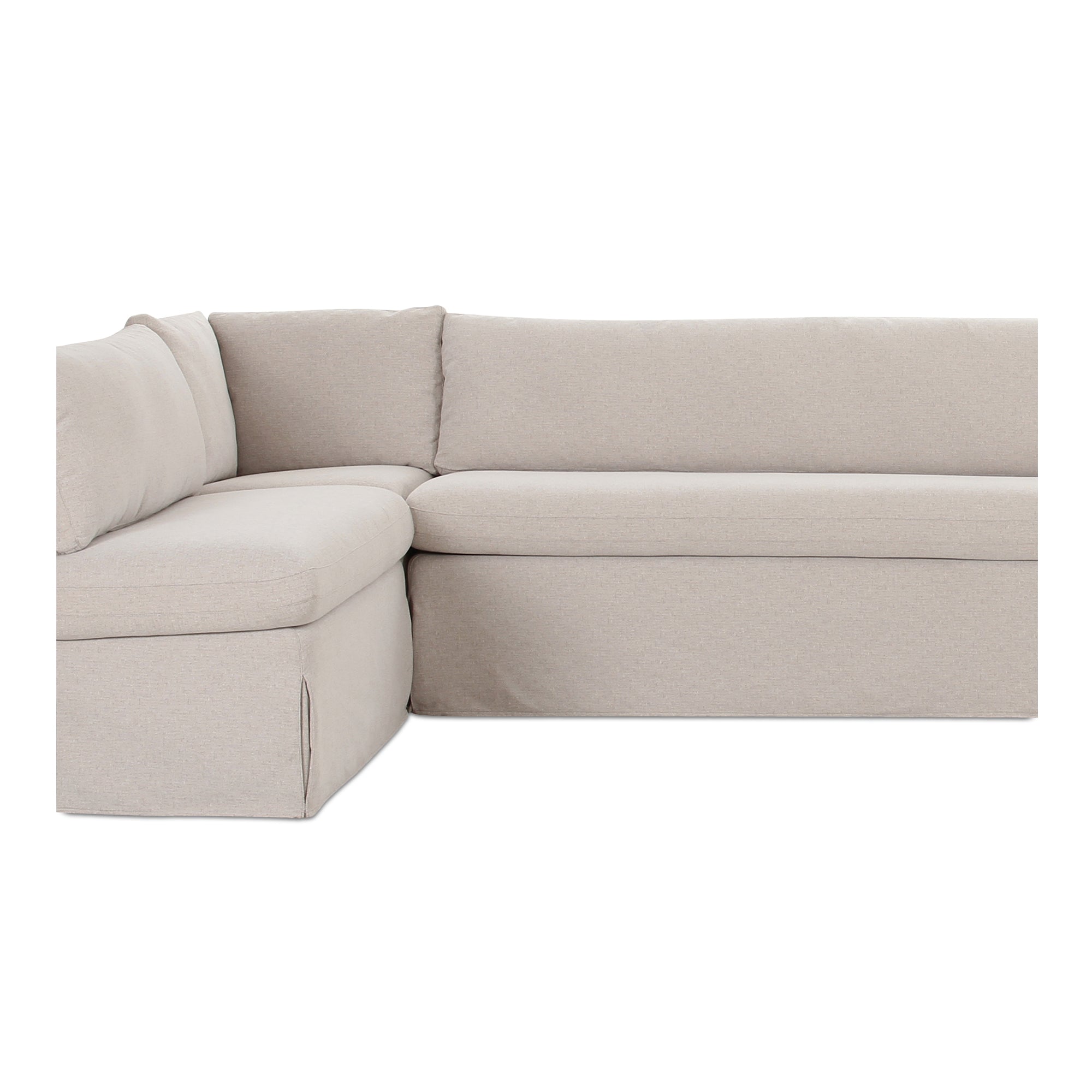 Fable Slipcover Dining Banquette L - Shape Beige 139.5 in. - Central Designs