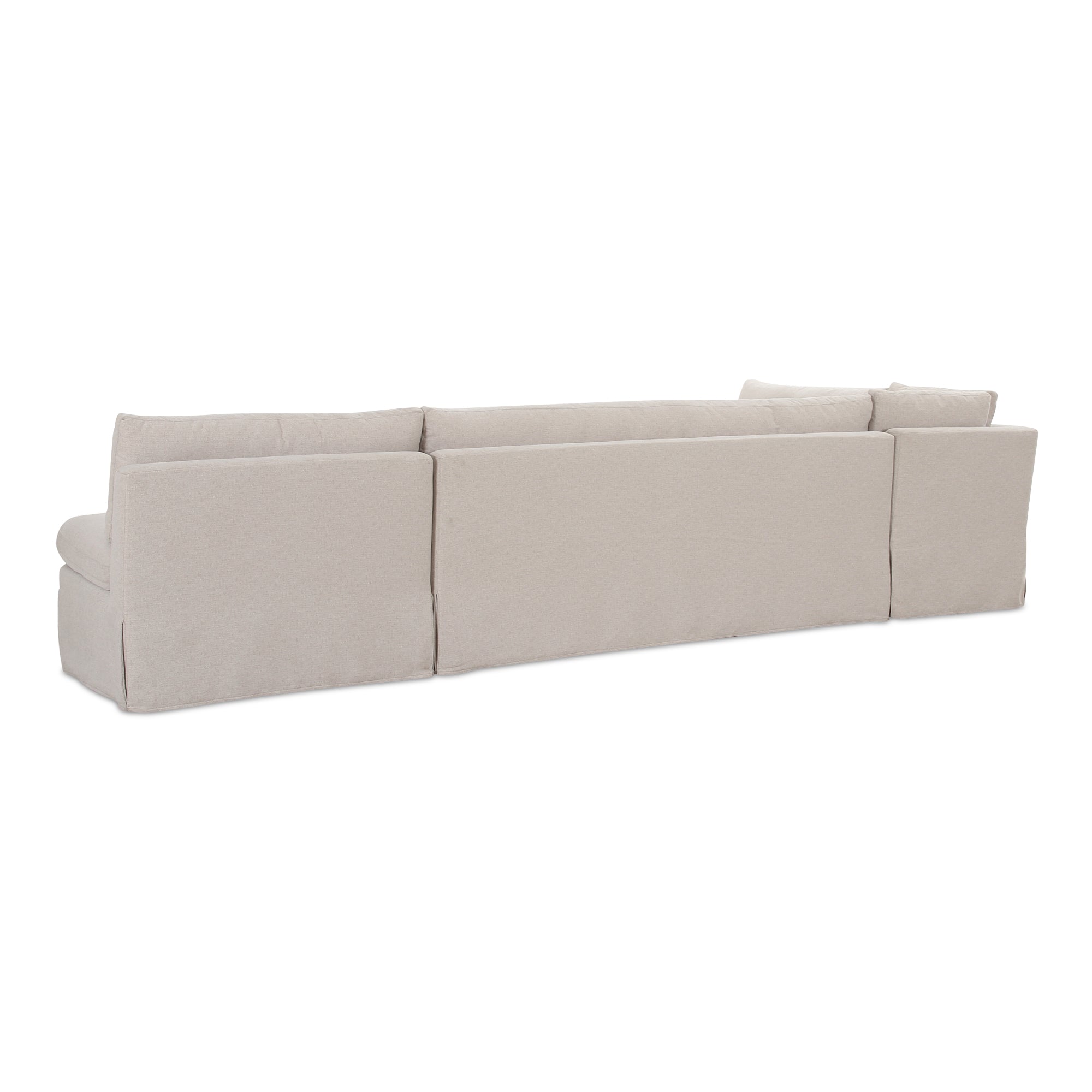 Fable Slipcover Dining Banquette L - Shape Beige 139.5 in. - Central Designs