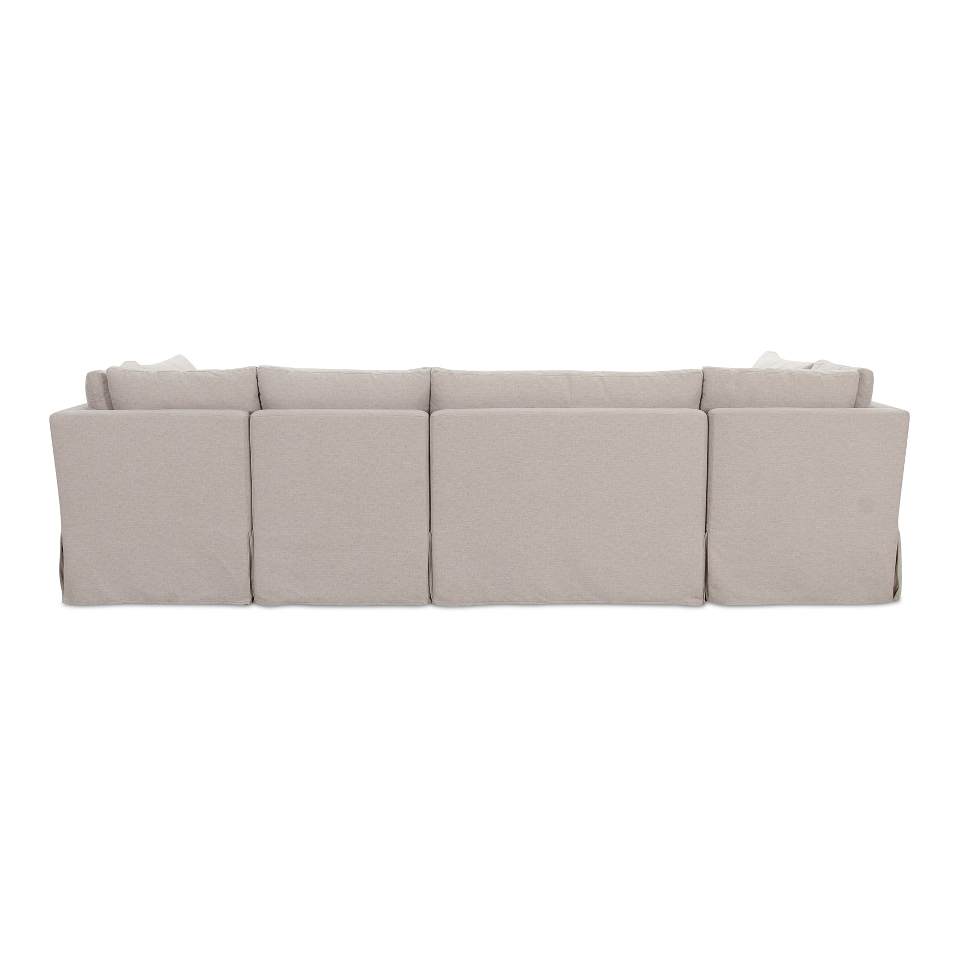 Fable Slipcover Dining Banquette U - Shape Beige 121 in. - Central Designs