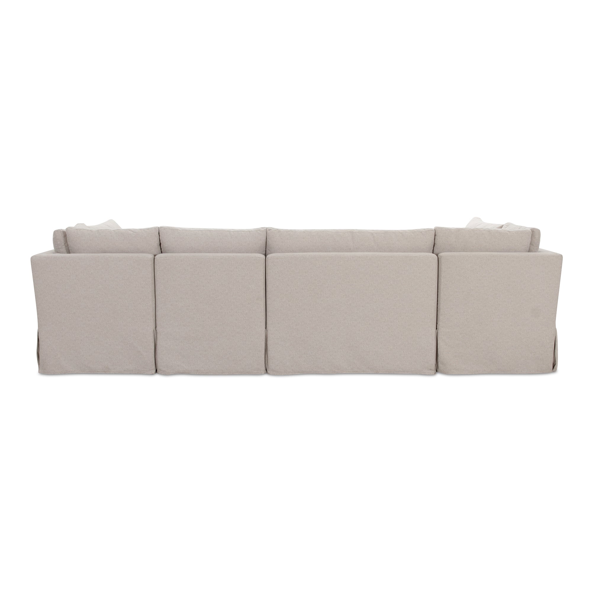 Fable Slipcover Dining Banquette U - Shape Beige 121 in. - Central Designs