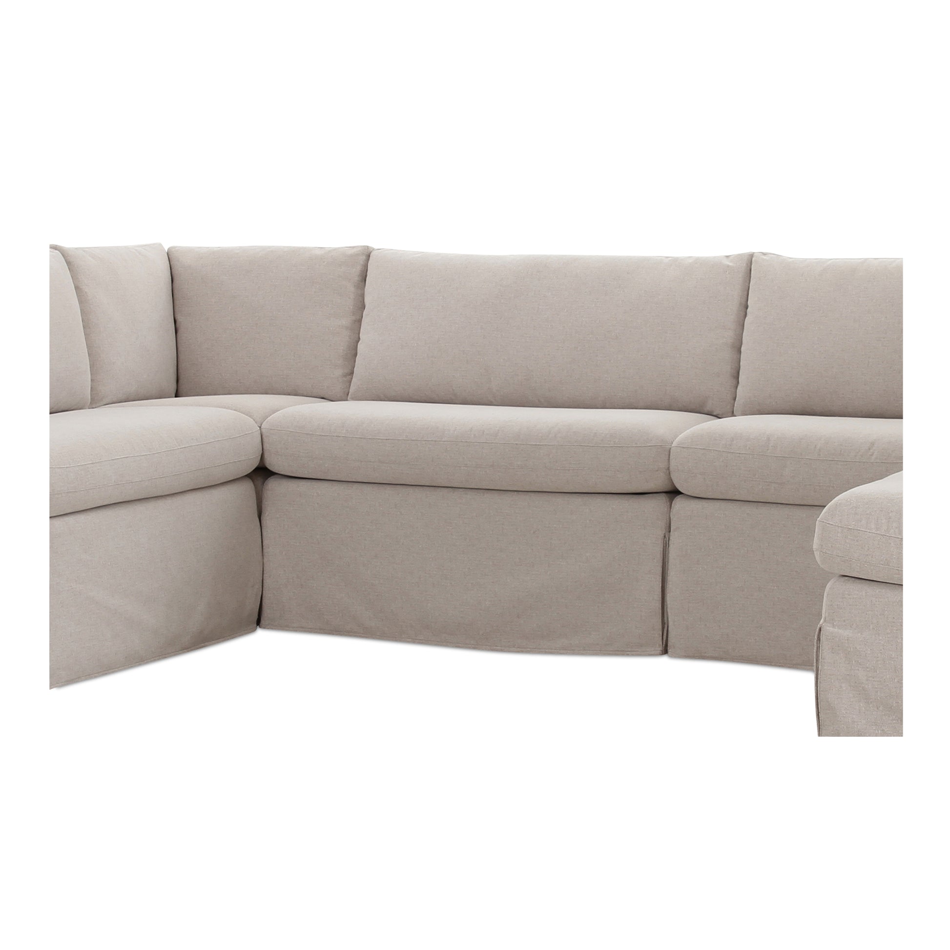 Fable Slipcover Dining Banquette U - Shape Beige 121 in. - Central Designs