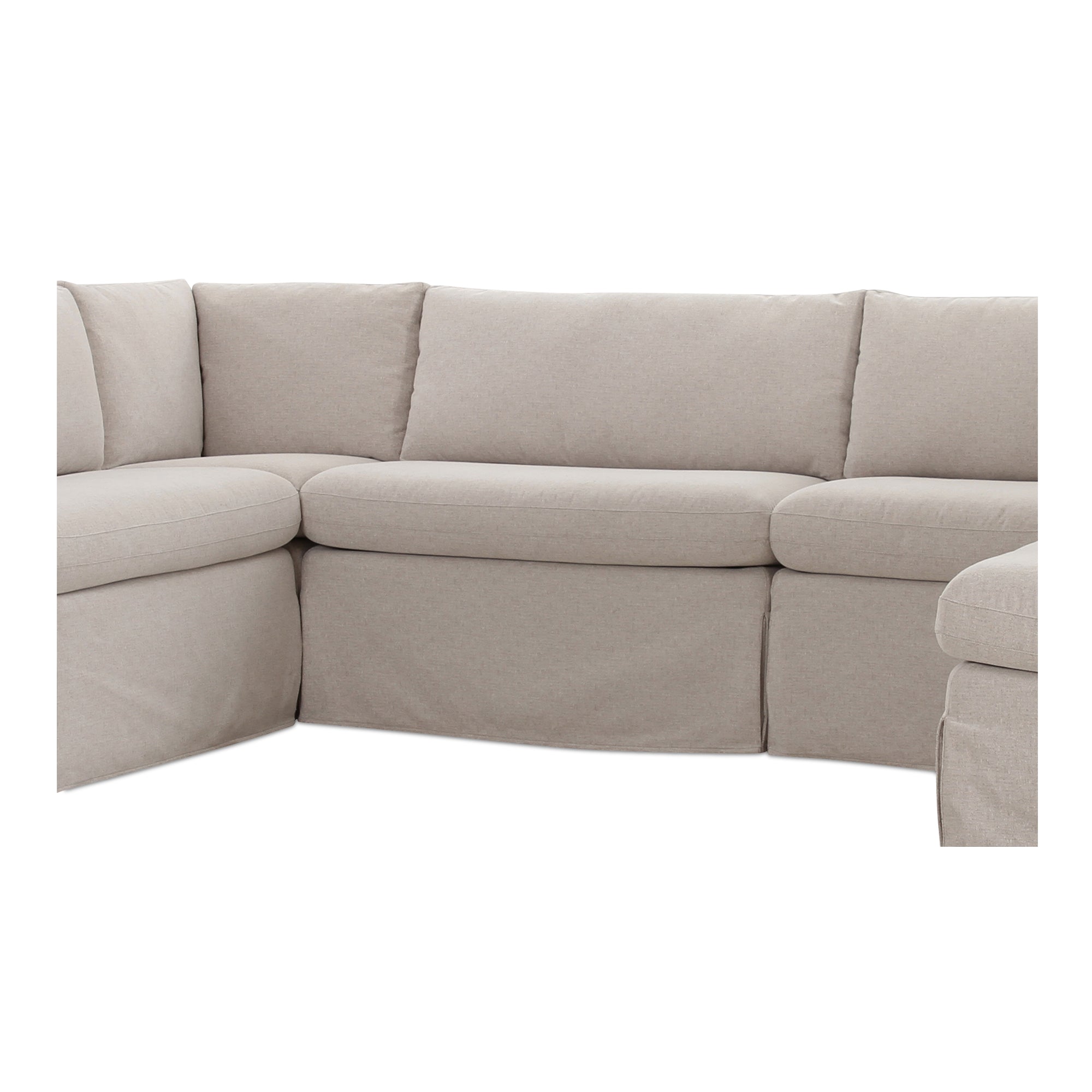 Fable Slipcover Dining Banquette U - Shape Beige 121 in. - Central Designs