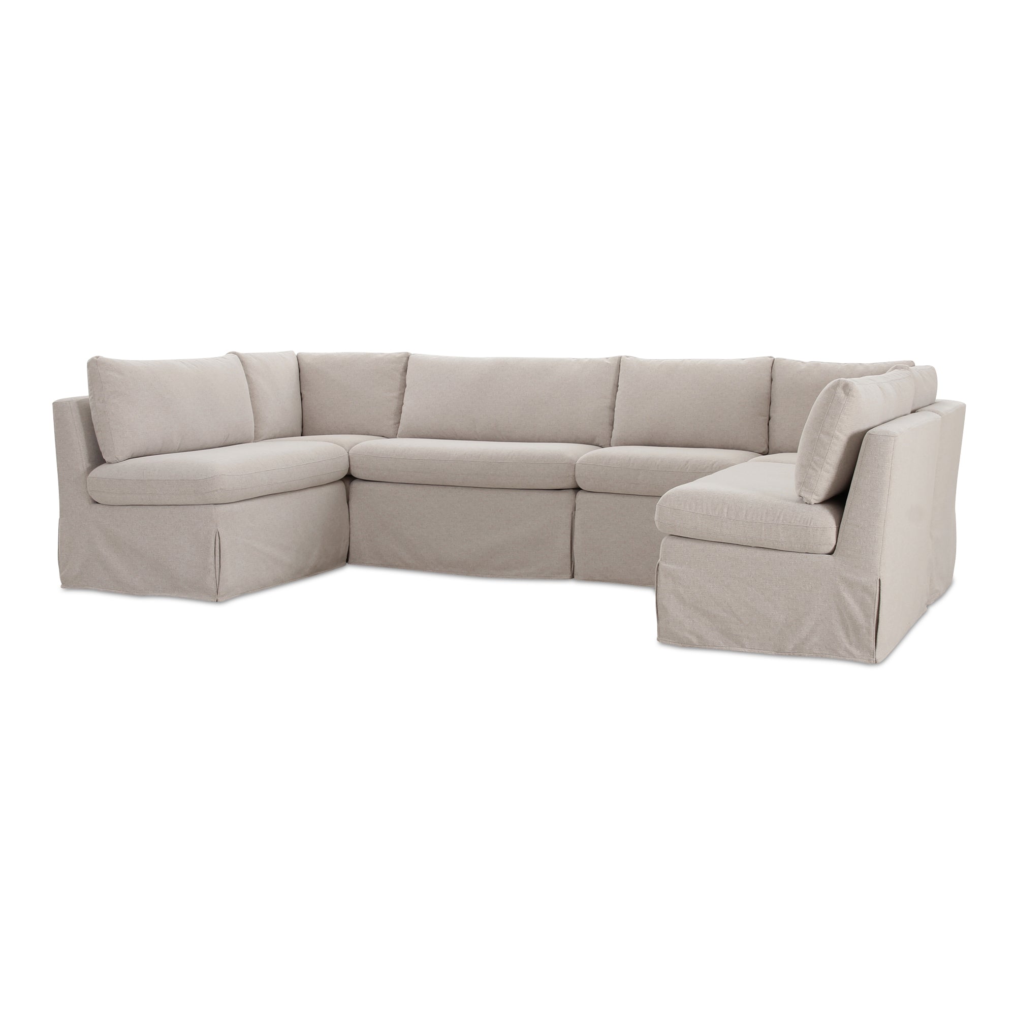Fable Slipcover Dining Banquette U - Shape Beige 121 in. - Central Designs