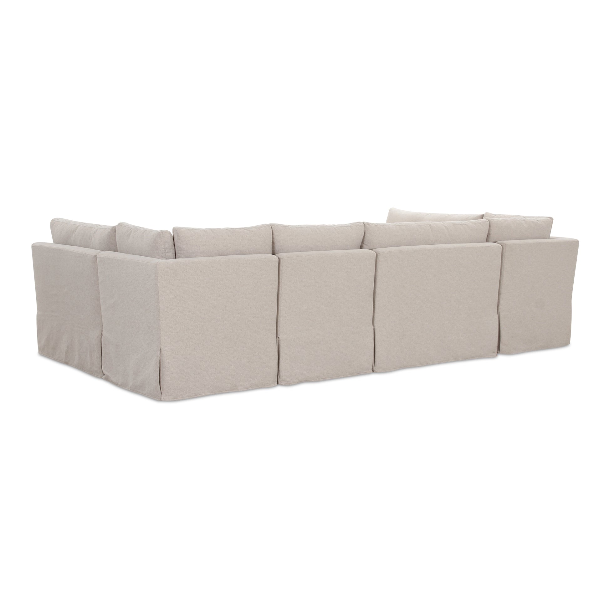 Fable Slipcover Dining Banquette U - Shape Beige 121 in. - Central Designs
