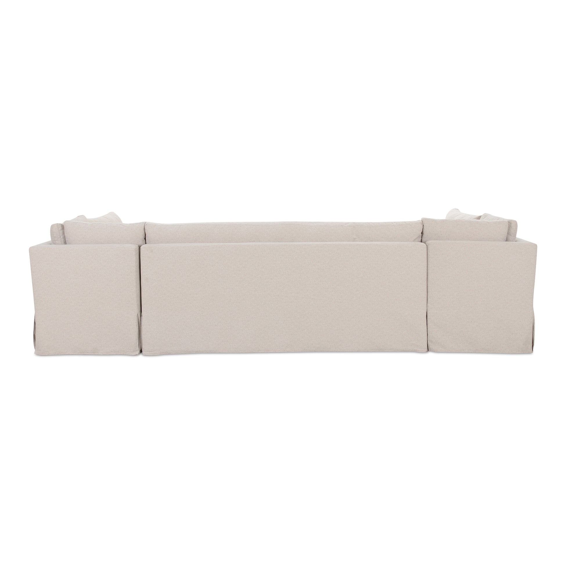 Fable Slipcover Dining Banquette U - Shape Beige 129 in. - Central Designs