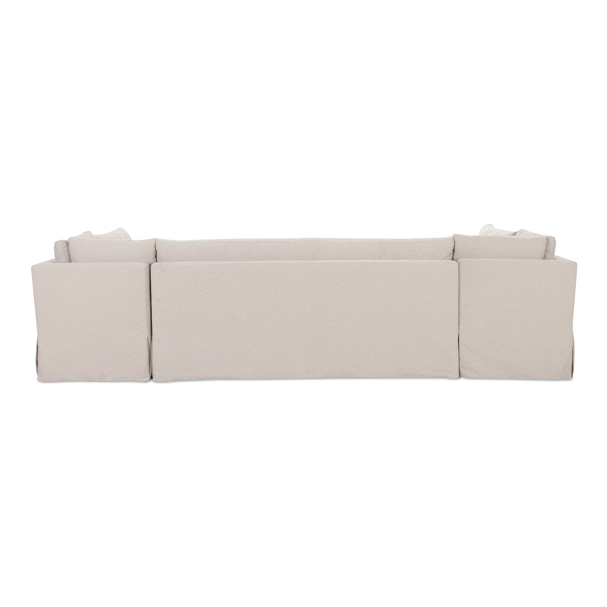 Fable Slipcover Dining Banquette U - Shape Beige 129 in. - Central Designs