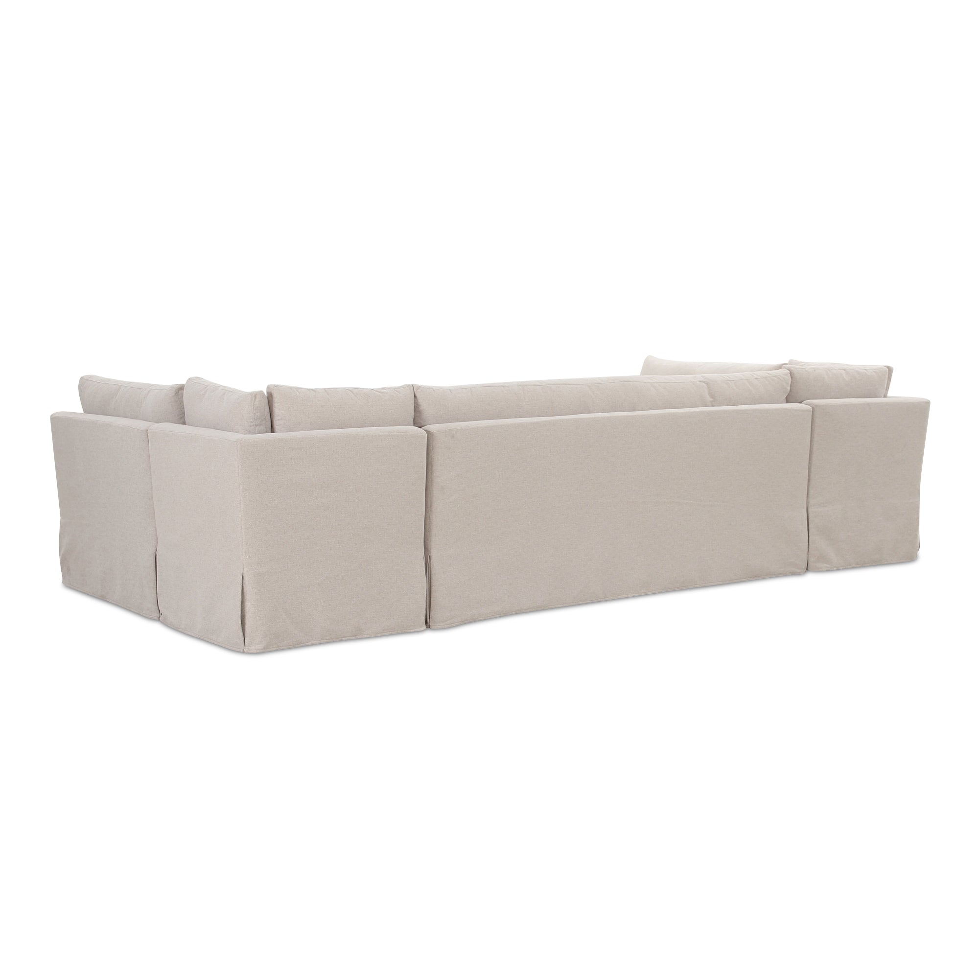 Fable Slipcover Dining Banquette U - Shape Beige 129 in. - Central Designs