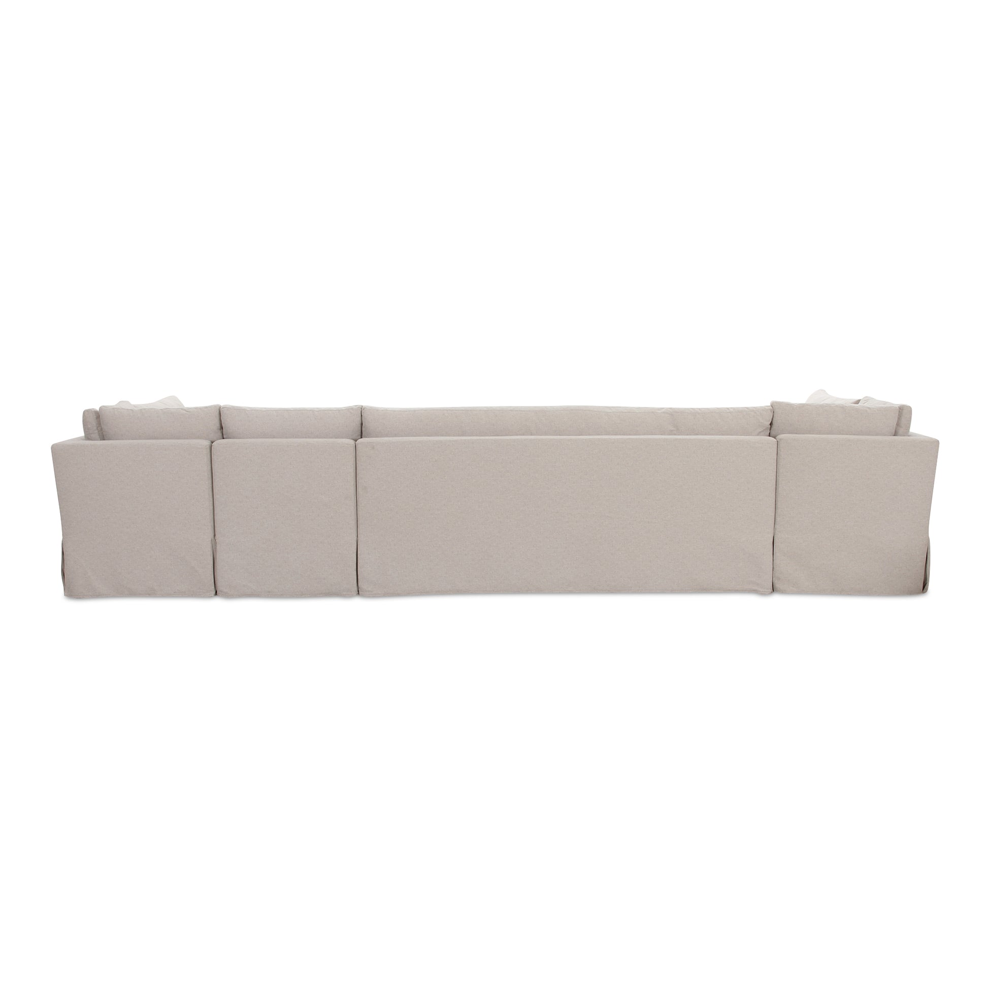 Fable Slipcover Dining Banquette U - Shape Beige 154 in. - Central Designs