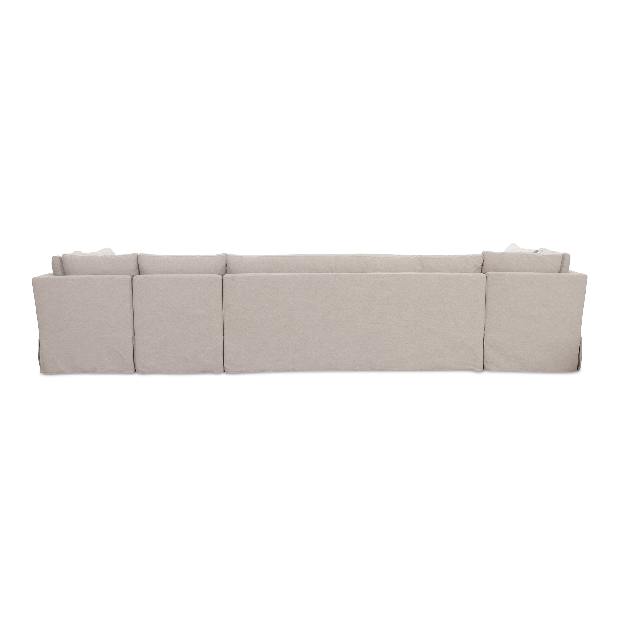 Fable Slipcover Dining Banquette U - Shape Beige 154 in. - Central Designs