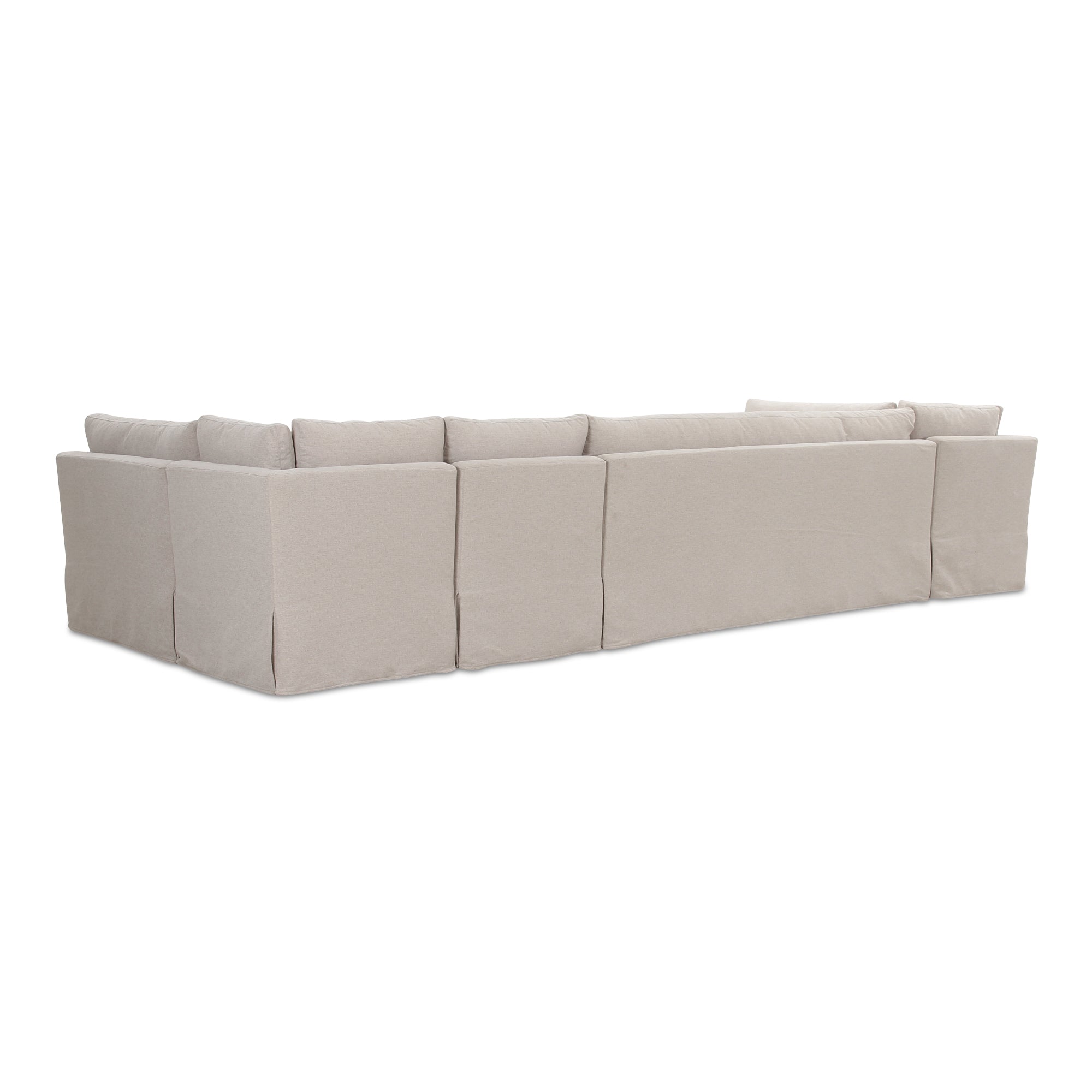 Fable Slipcover Dining Banquette U - Shape Beige 154 in. - Central Designs