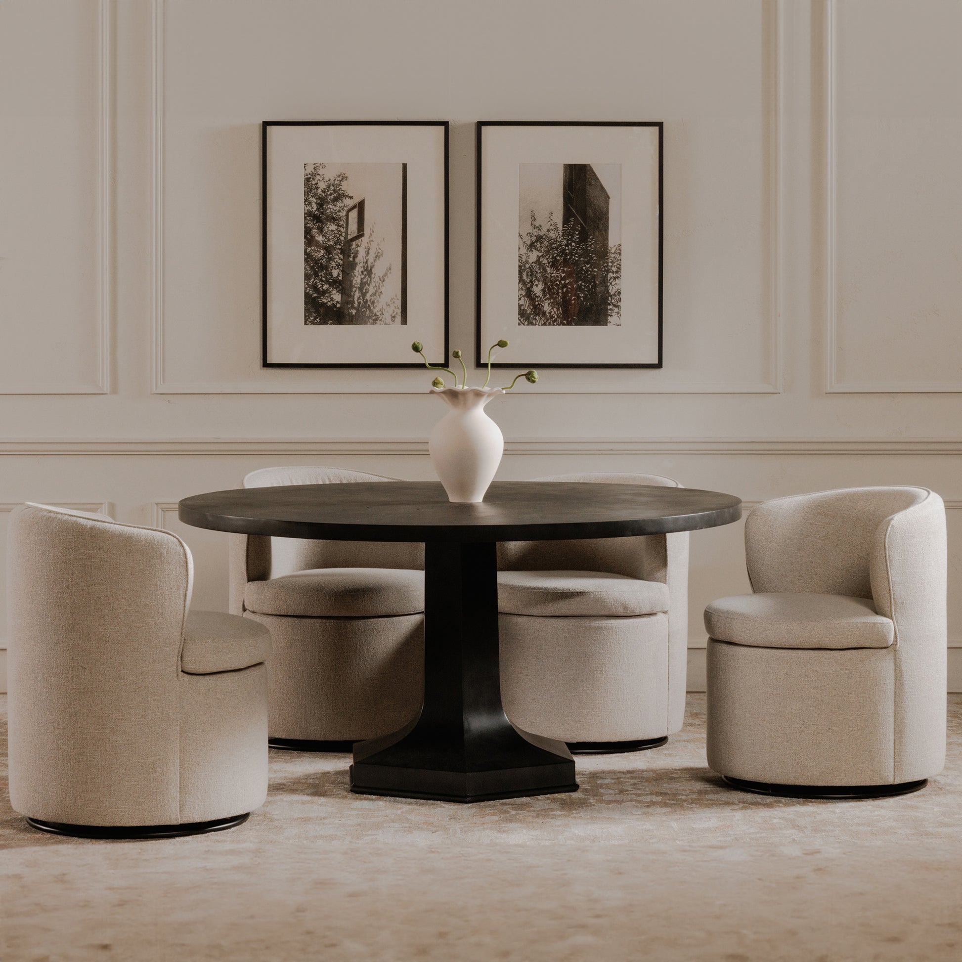 Dane Swivel Dining Chair Oatmeal - Central Designs