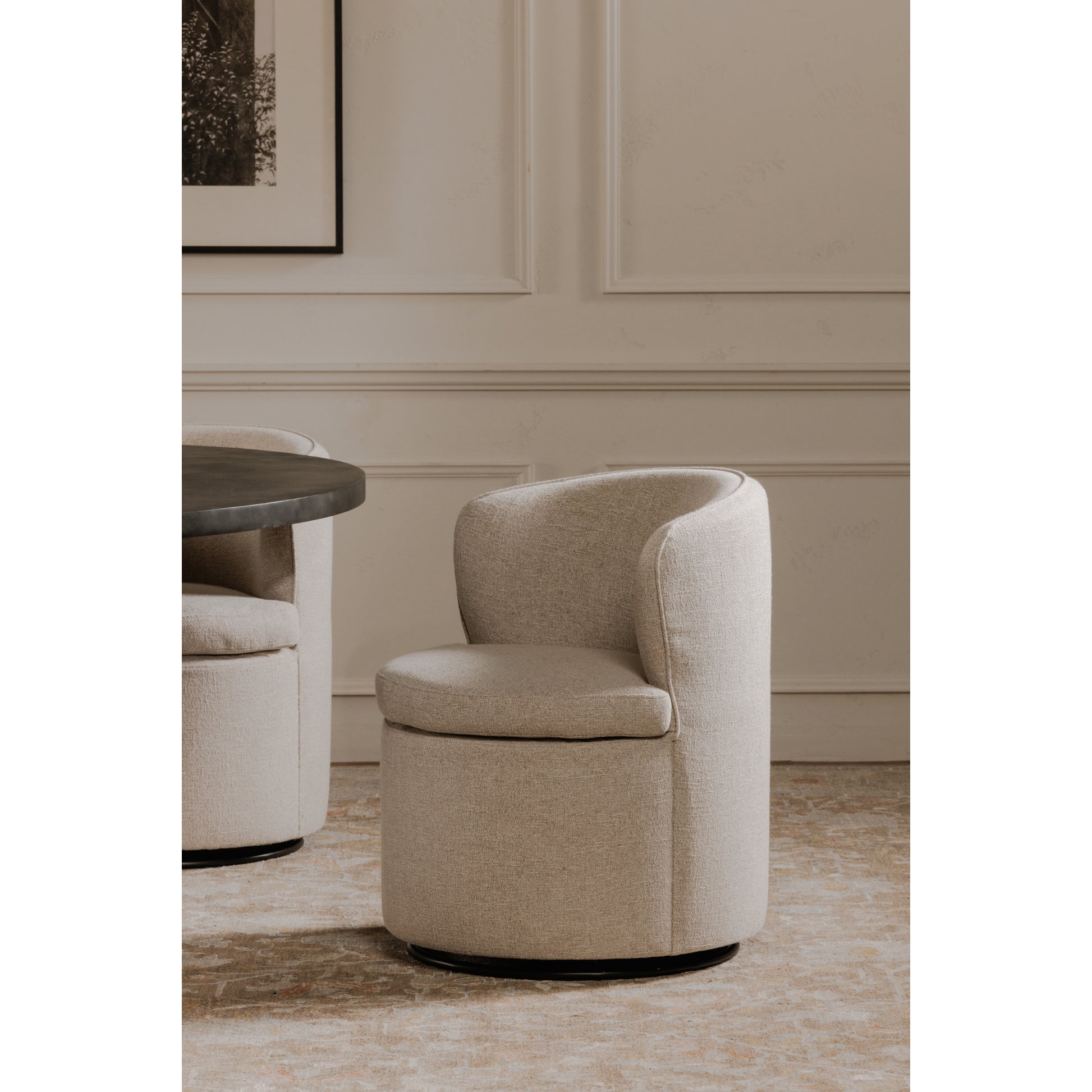 Dane Swivel Dining Chair Oatmeal - Central Designs